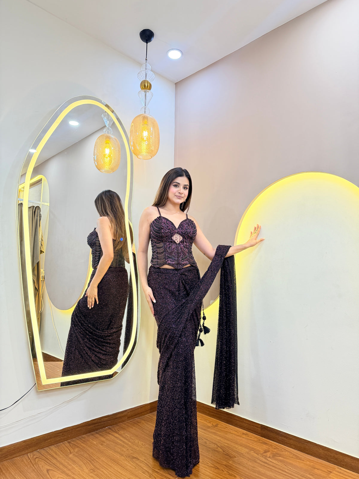 F194 AARFA REGAL PRE DRAPE SAREE