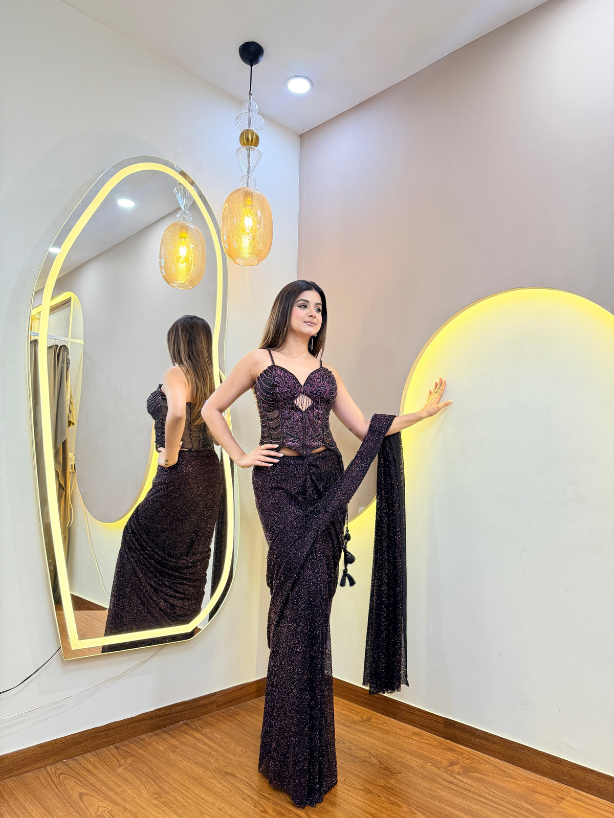 F194 AARFA REGAL PRE DRAPE SAREE