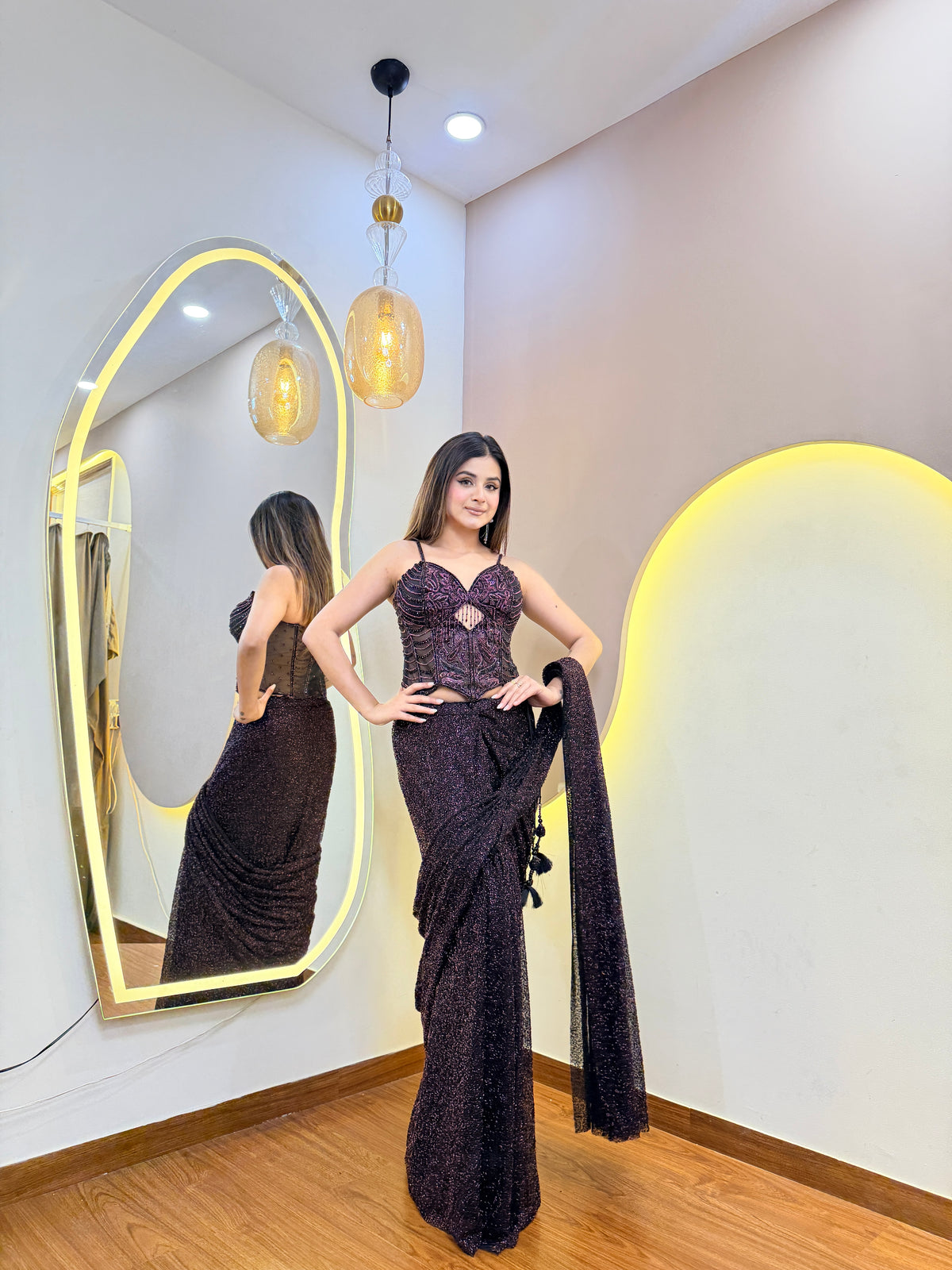 F194 AARFA REGAL PRE DRAPE SAREE