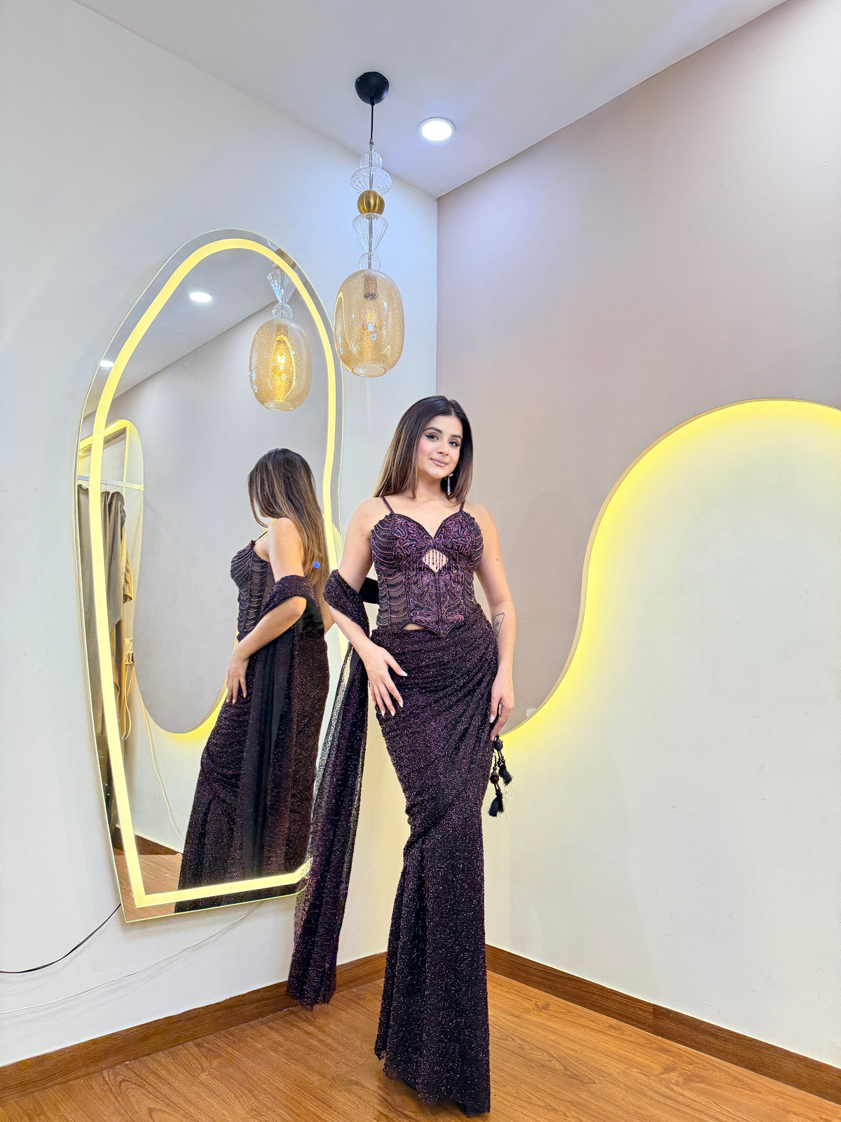 F194 AARFA REGAL PRE DRAPE SAREE