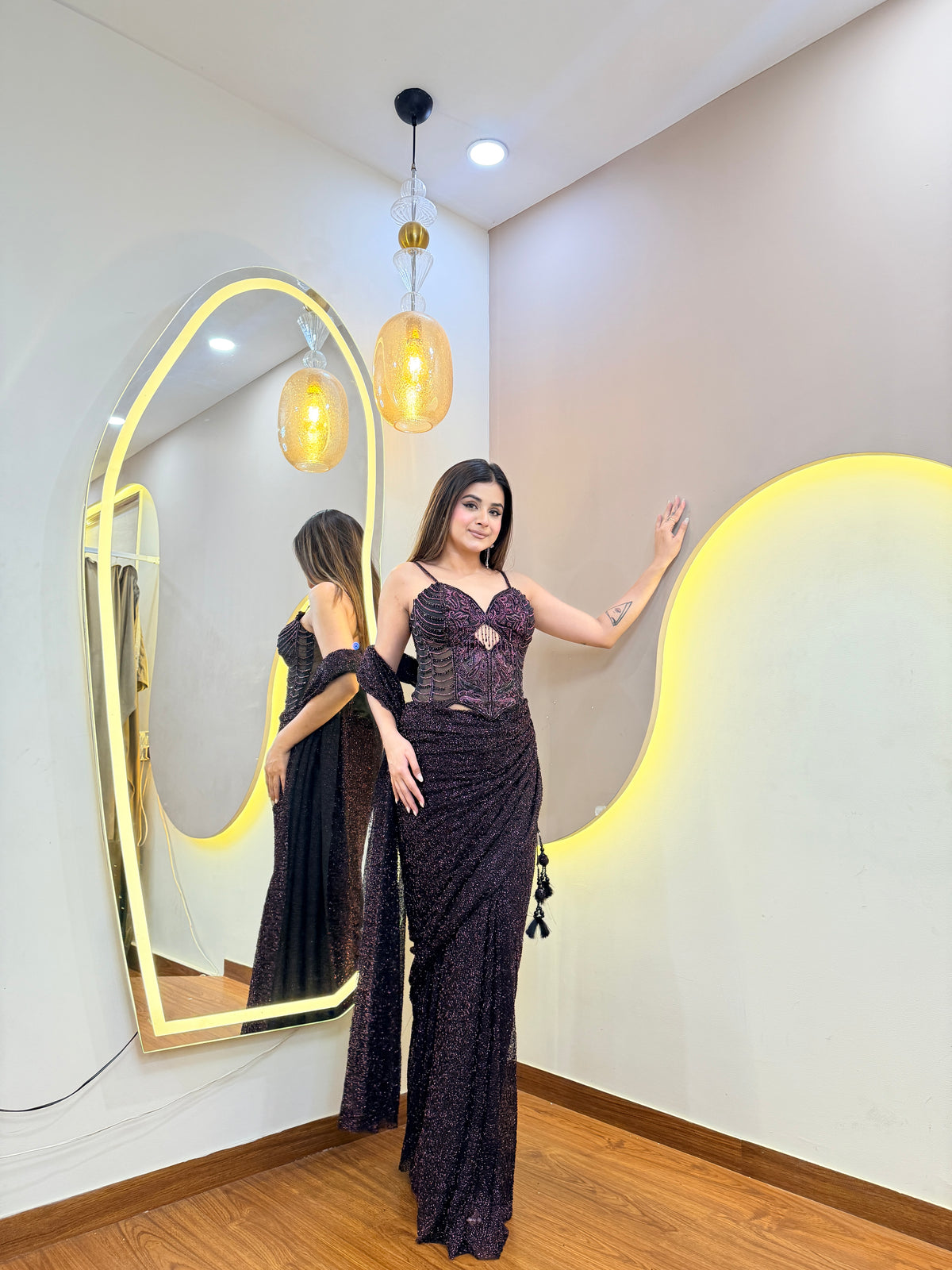 F194 AARFA REGAL PRE DRAPE SAREE
