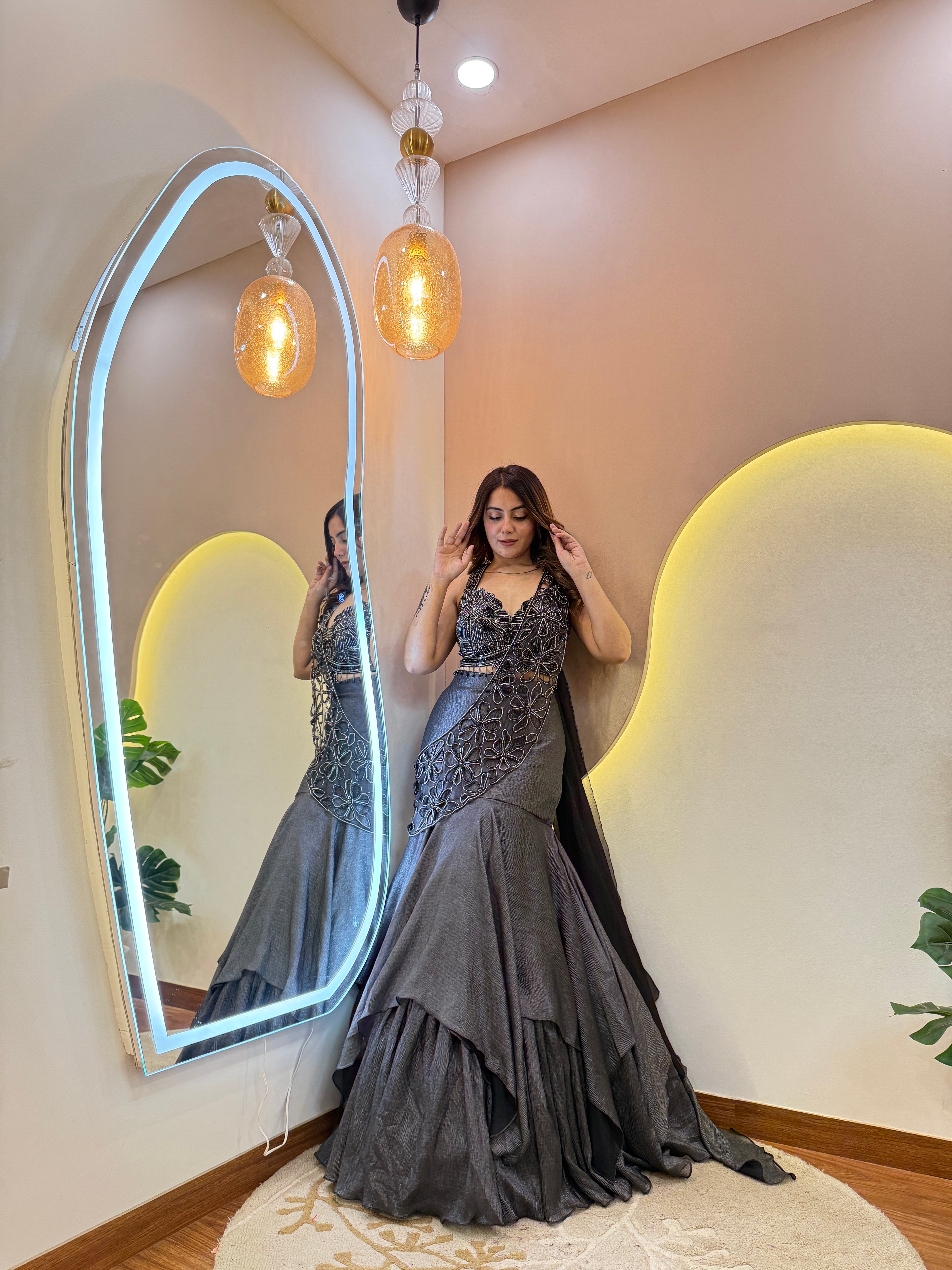 MERMAID STYLE CROP TOP SKIRT