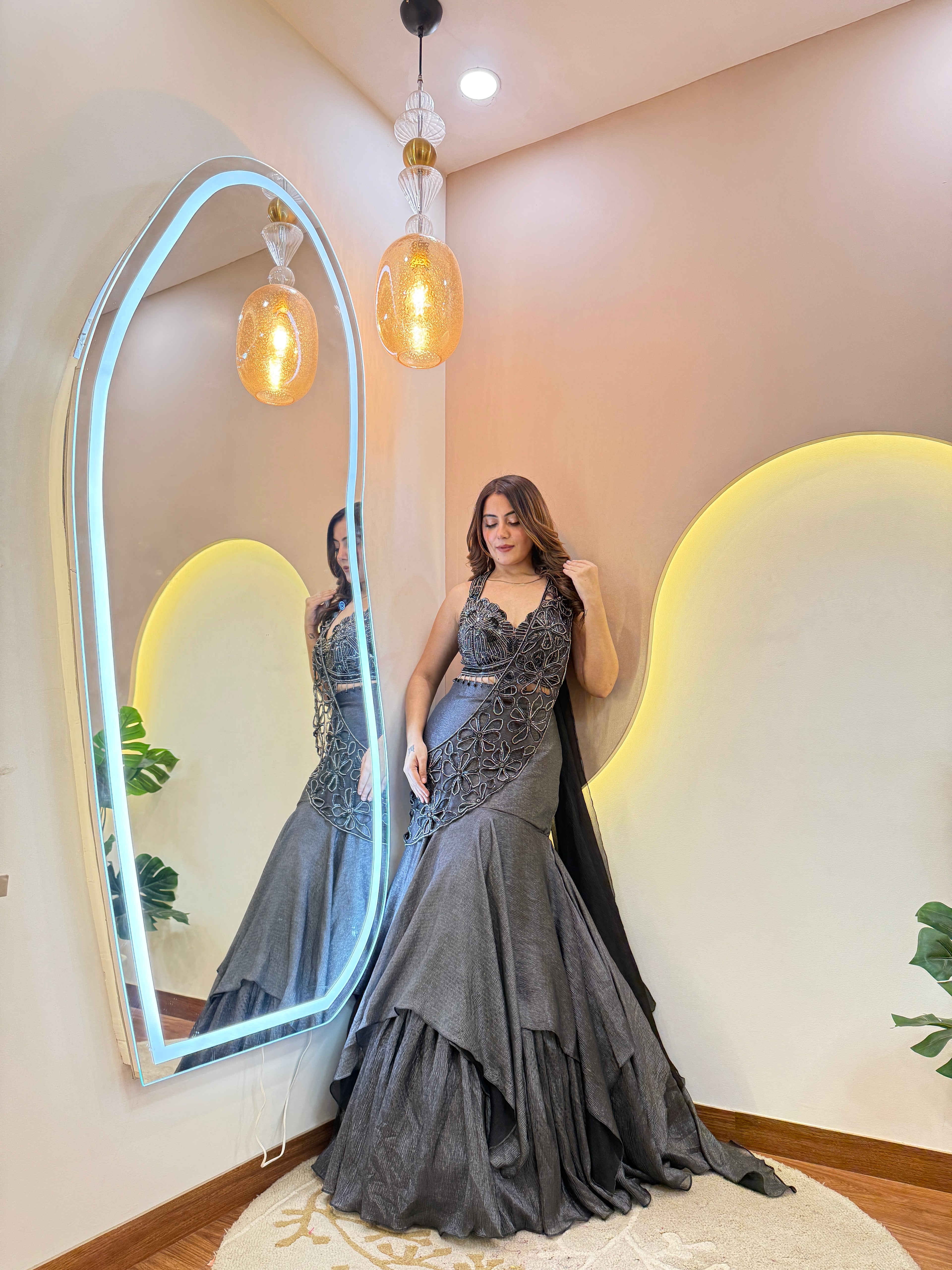 MERMAID STYLE CROP TOP SKIRT