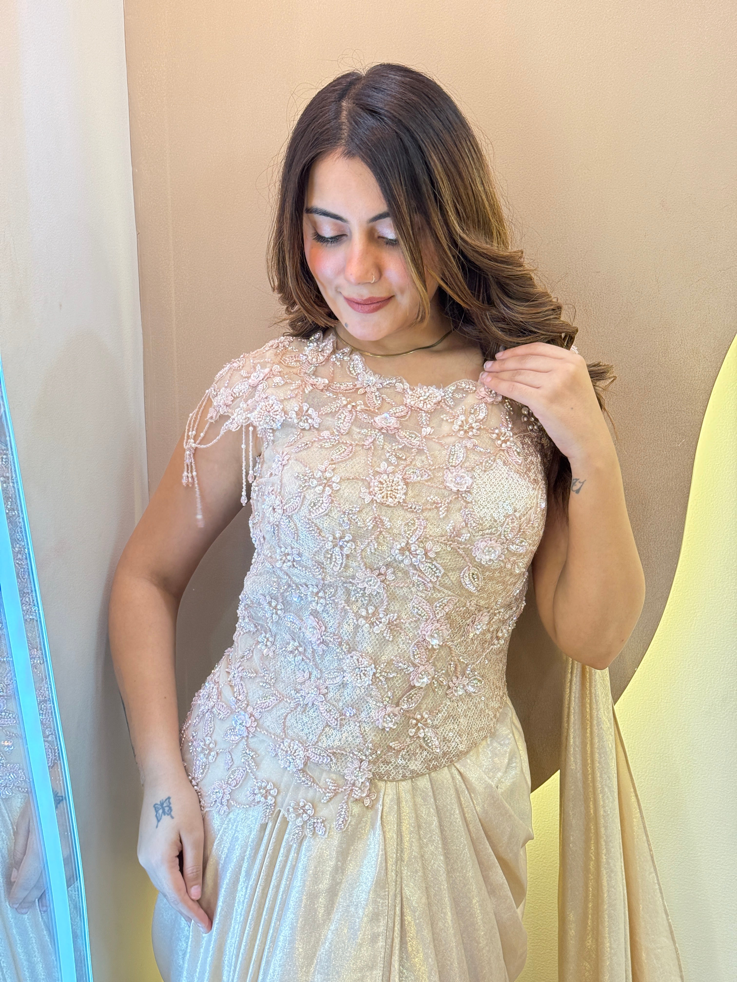 CORD SET OUTFIT  DRAPE SAREE