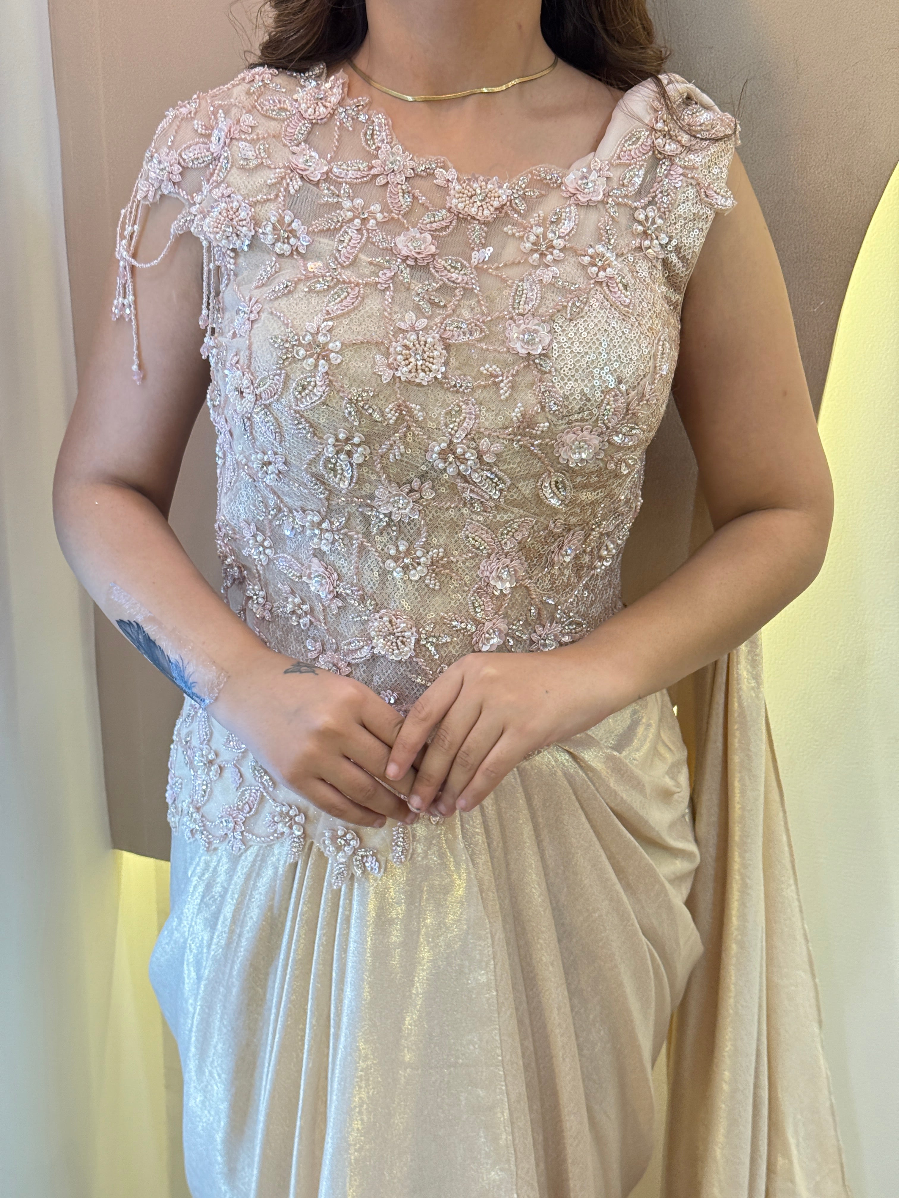 CORD SET OUTFIT  DRAPE SAREE