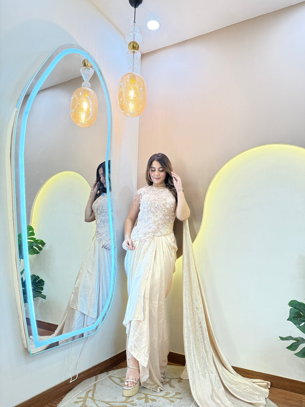 CORD SET OUTFIT  DRAPE SAREE