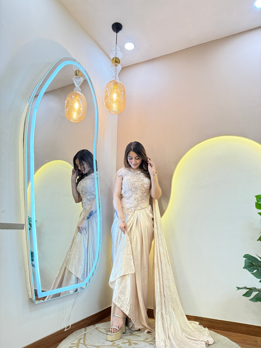 CORD SET OUTFIT  DRAPE SAREE