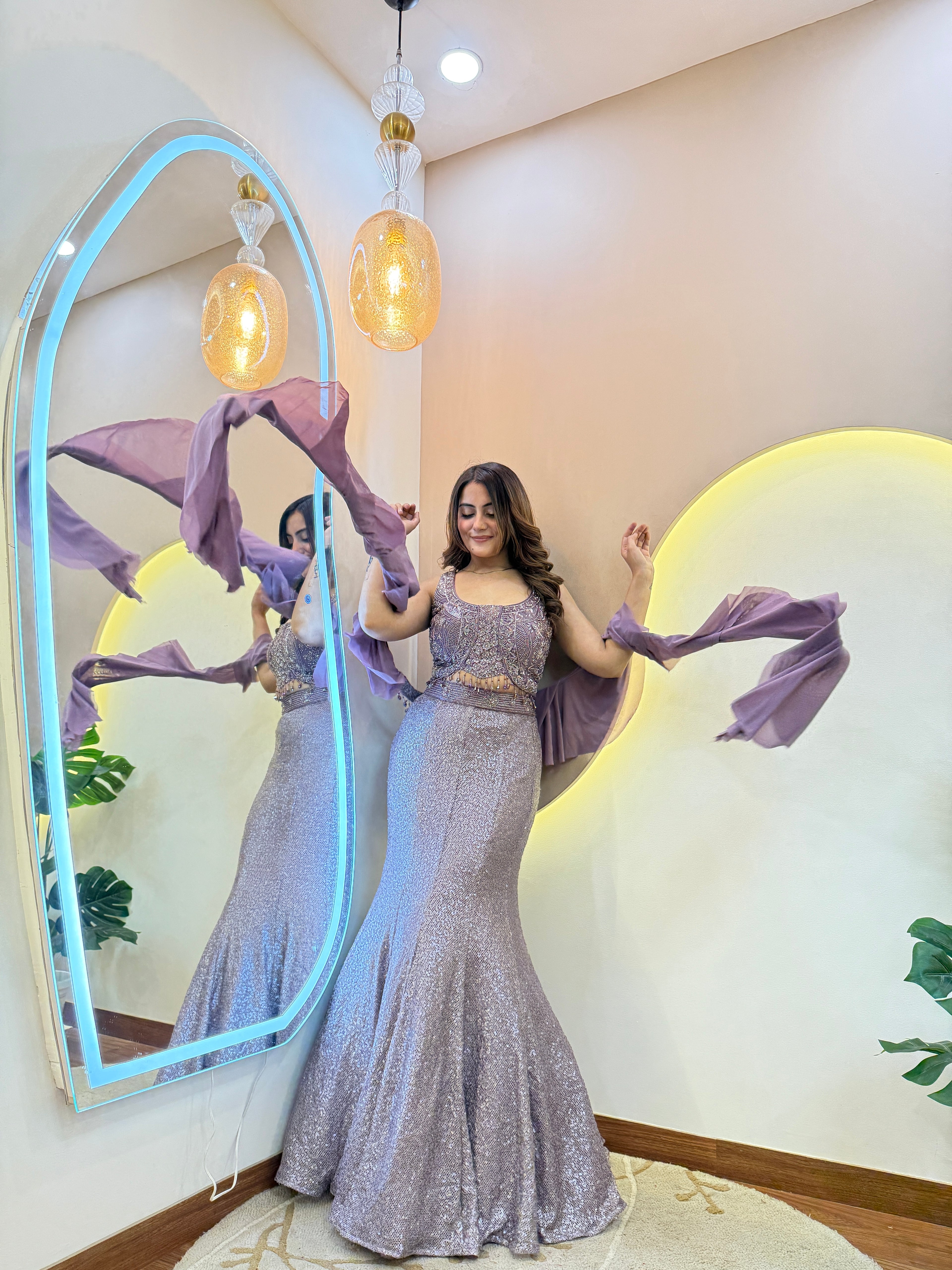 MERMAID OUTFIT CROP TOP SKIRT