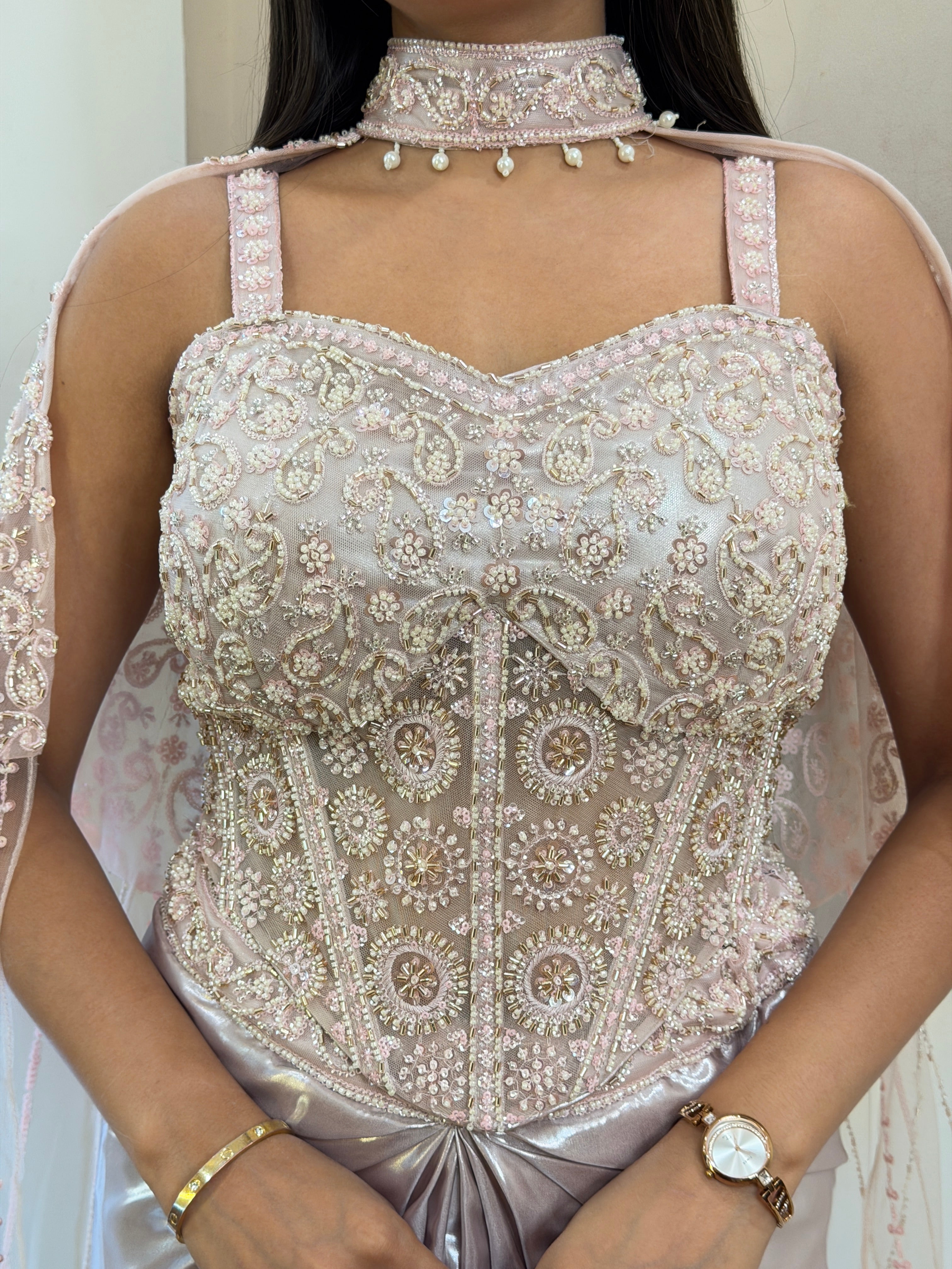 D860  DHOTI  STYLE CORSET 3 PC