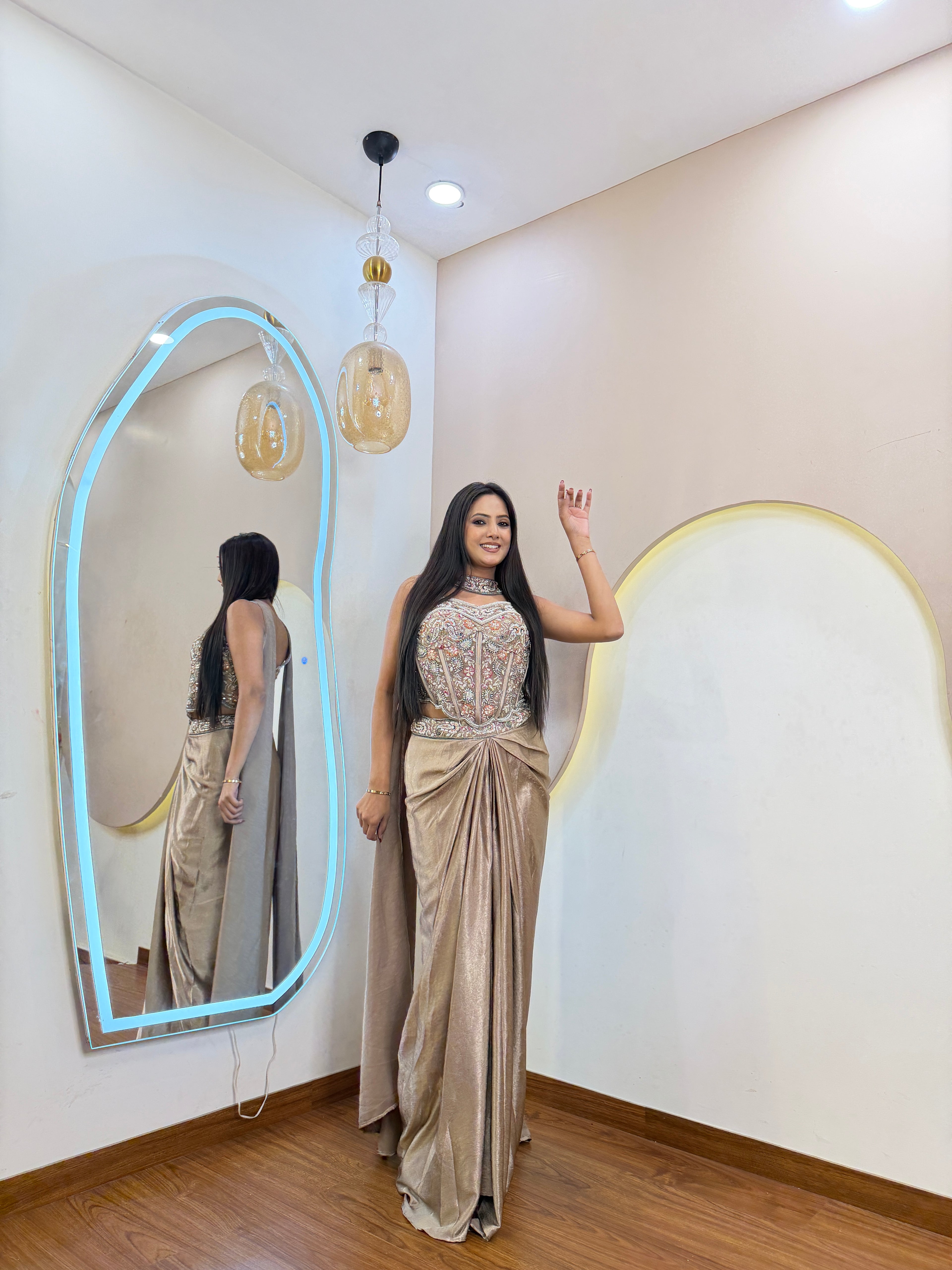 D834 DHOTI  STYLE CORSET 3 PC