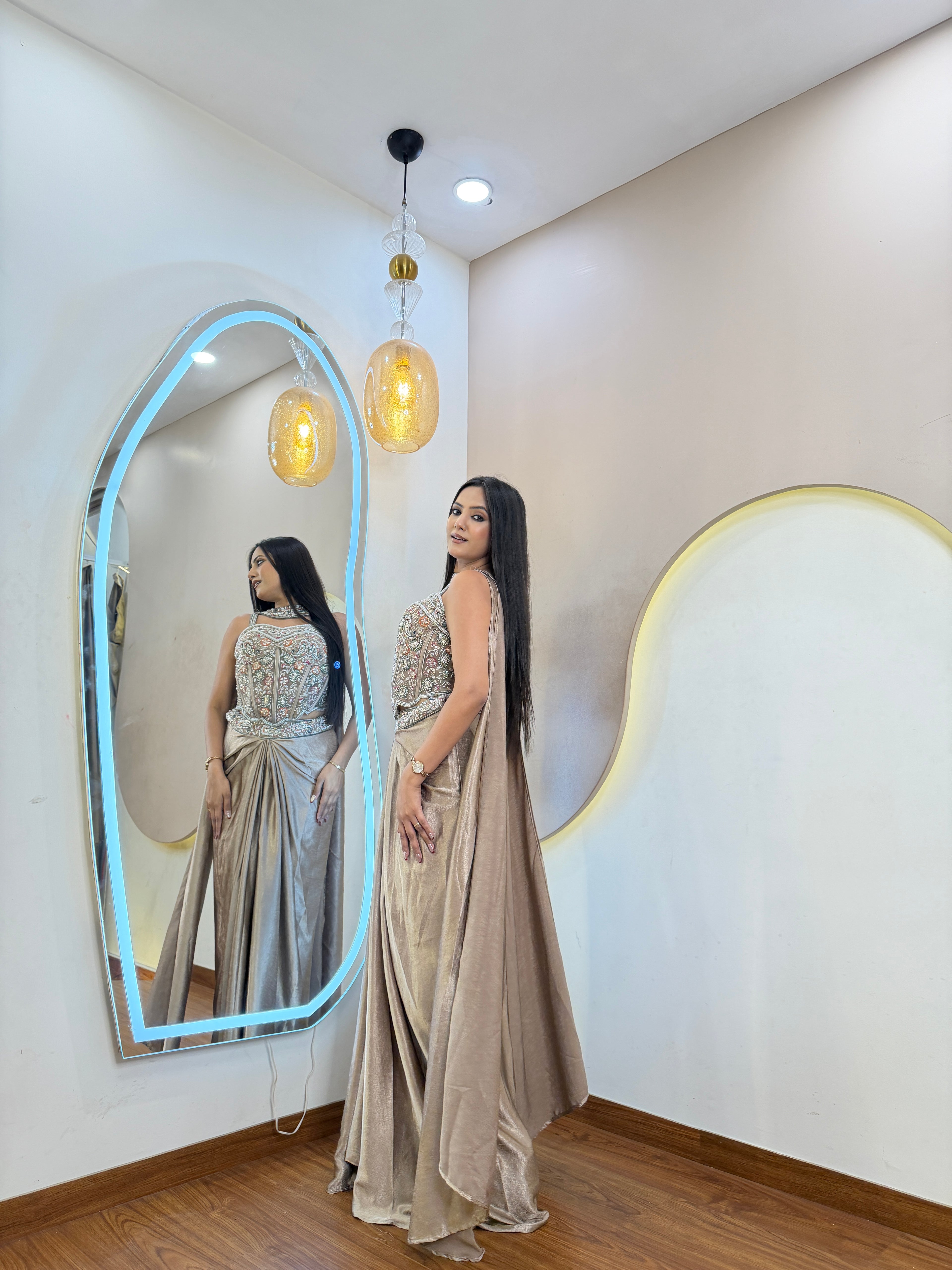 D834 DHOTI  STYLE CORSET 3 PC