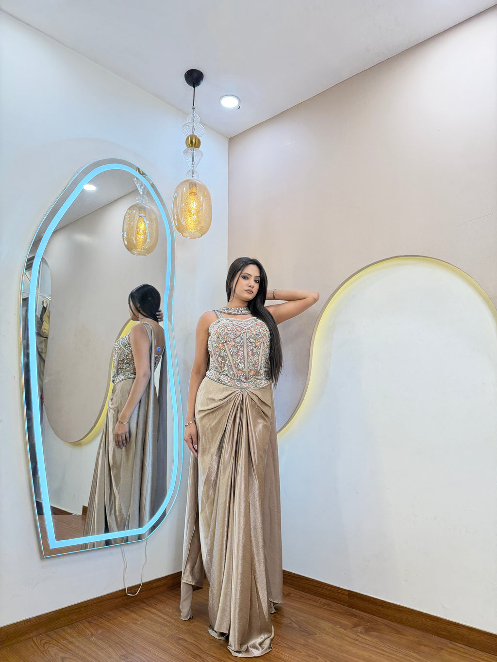 D834 DHOTI  STYLE CORSET 3 PC