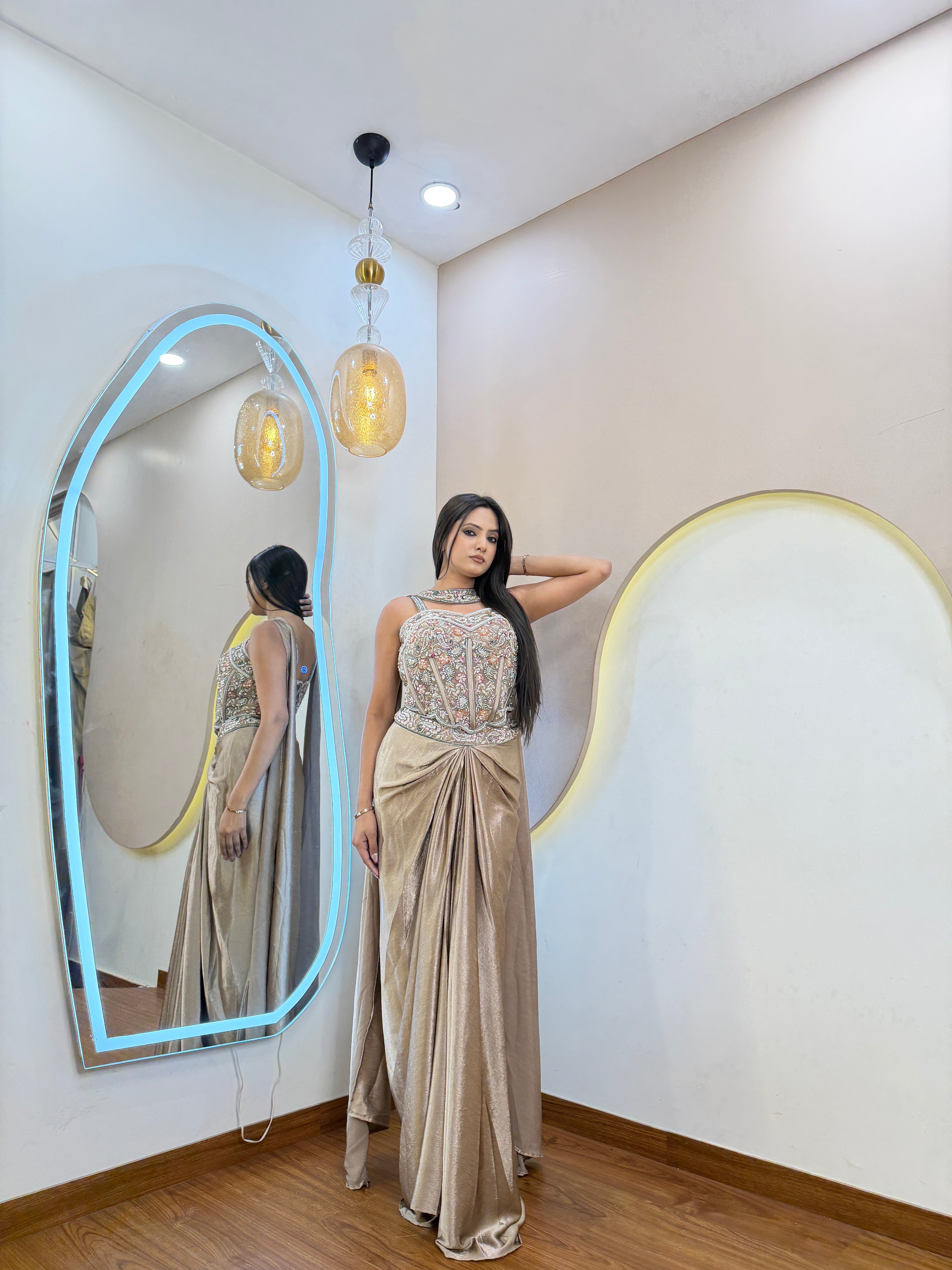 D834 DHOTI  STYLE CORSET 3 PC