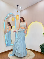 D160  CROP TOP SKIRT ATTACHED DUPATTA