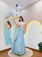 D160  CROP TOP SKIRT ATTACHED DUPATTA