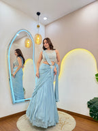 D160  CROP TOP SKIRT ATTACHED DUPATTA