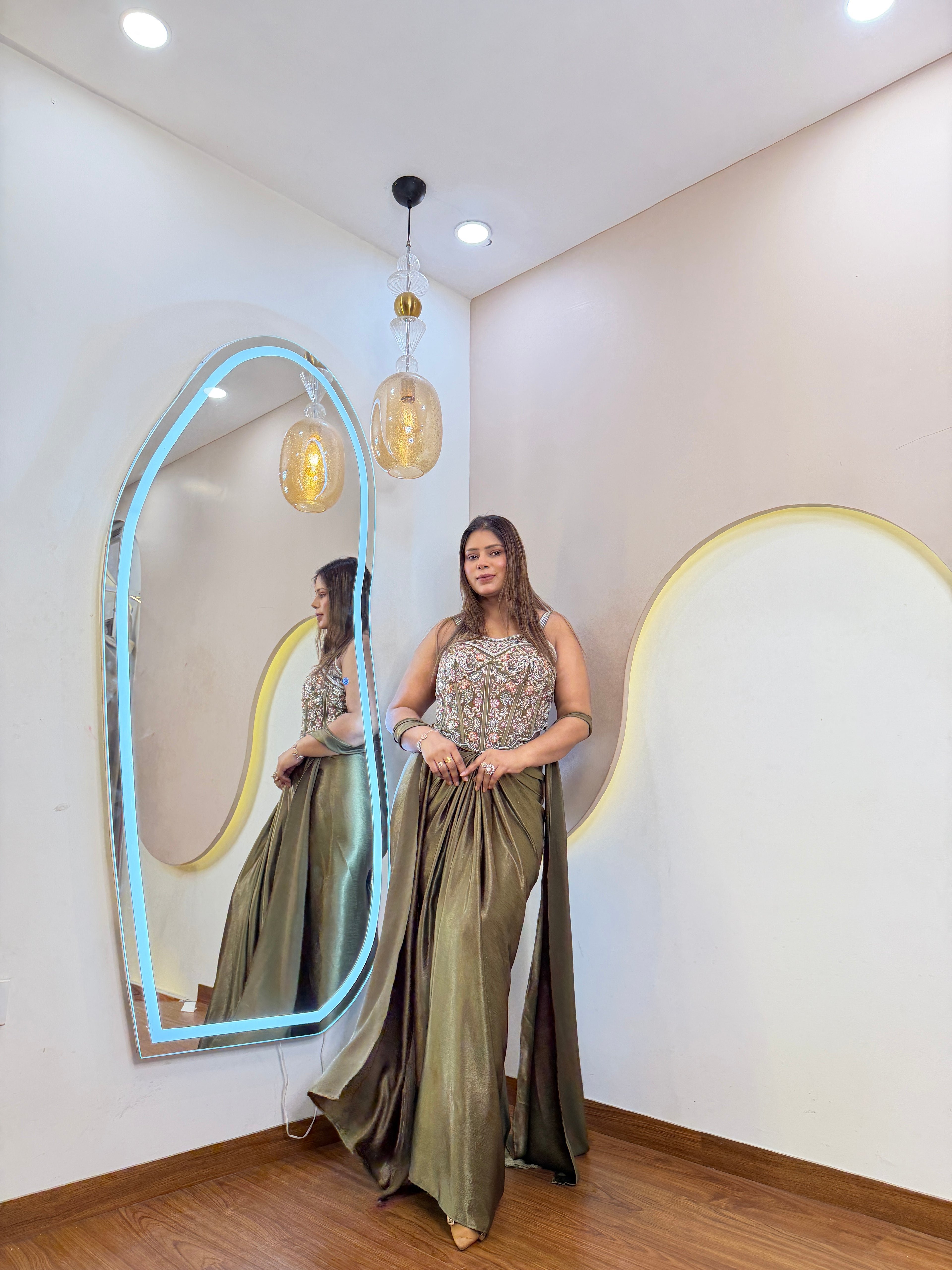 D834 DHOTI  STYLE CORSET 3 PC