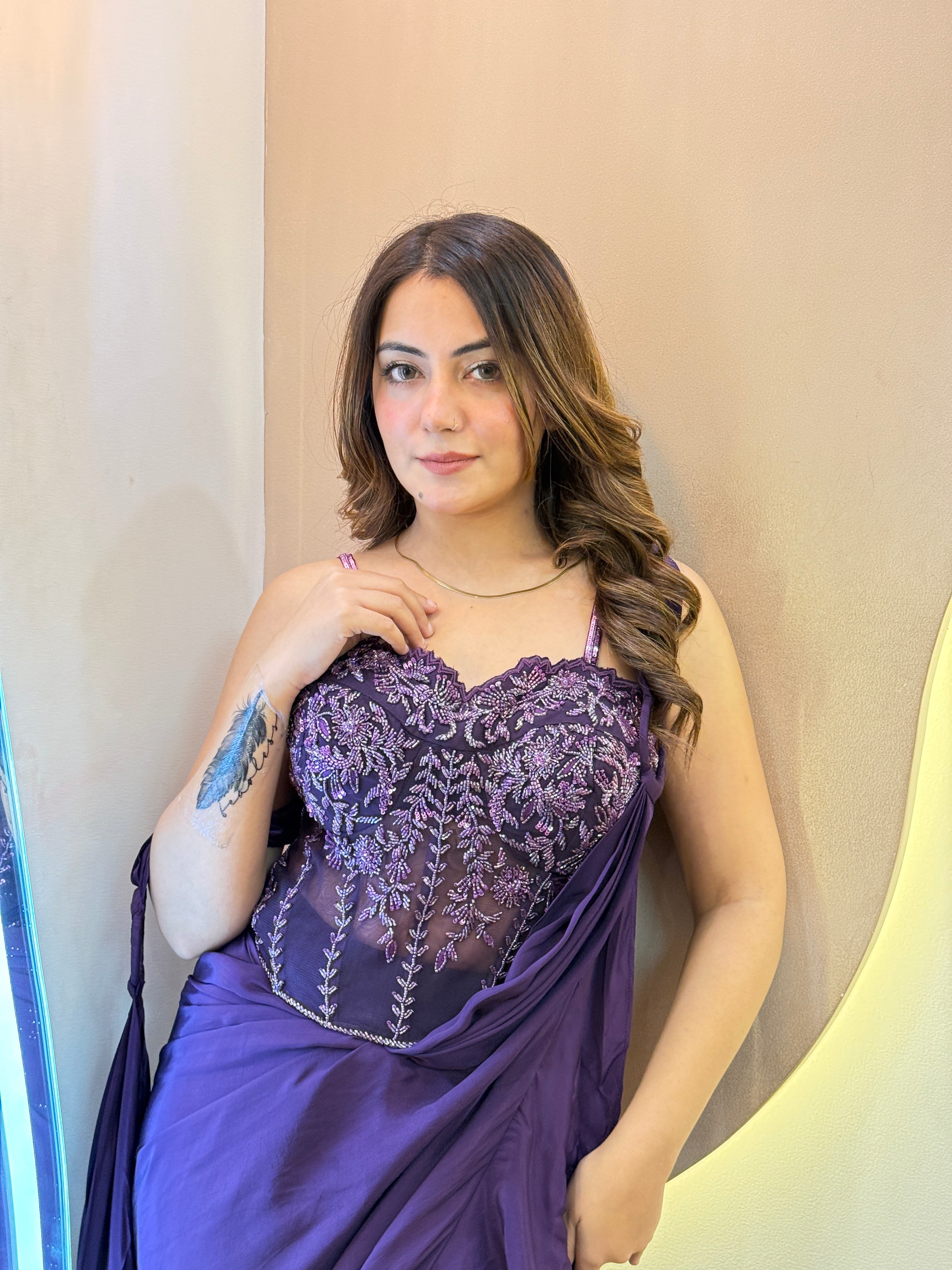 "SHARDA  ” OUTFIT  DRAPE SAREE