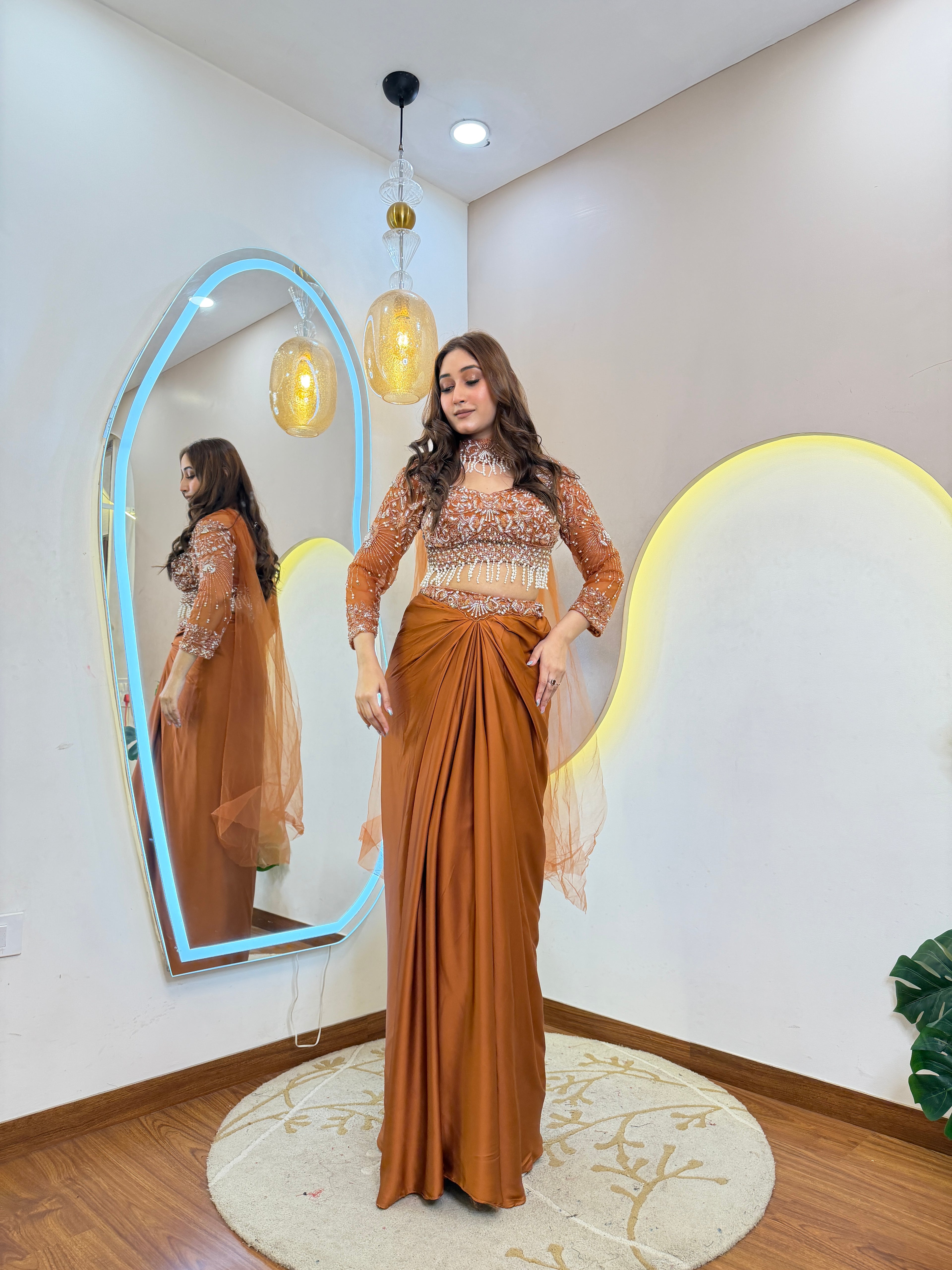 D138  DHOTI  STYLE  CORSET 3 PC