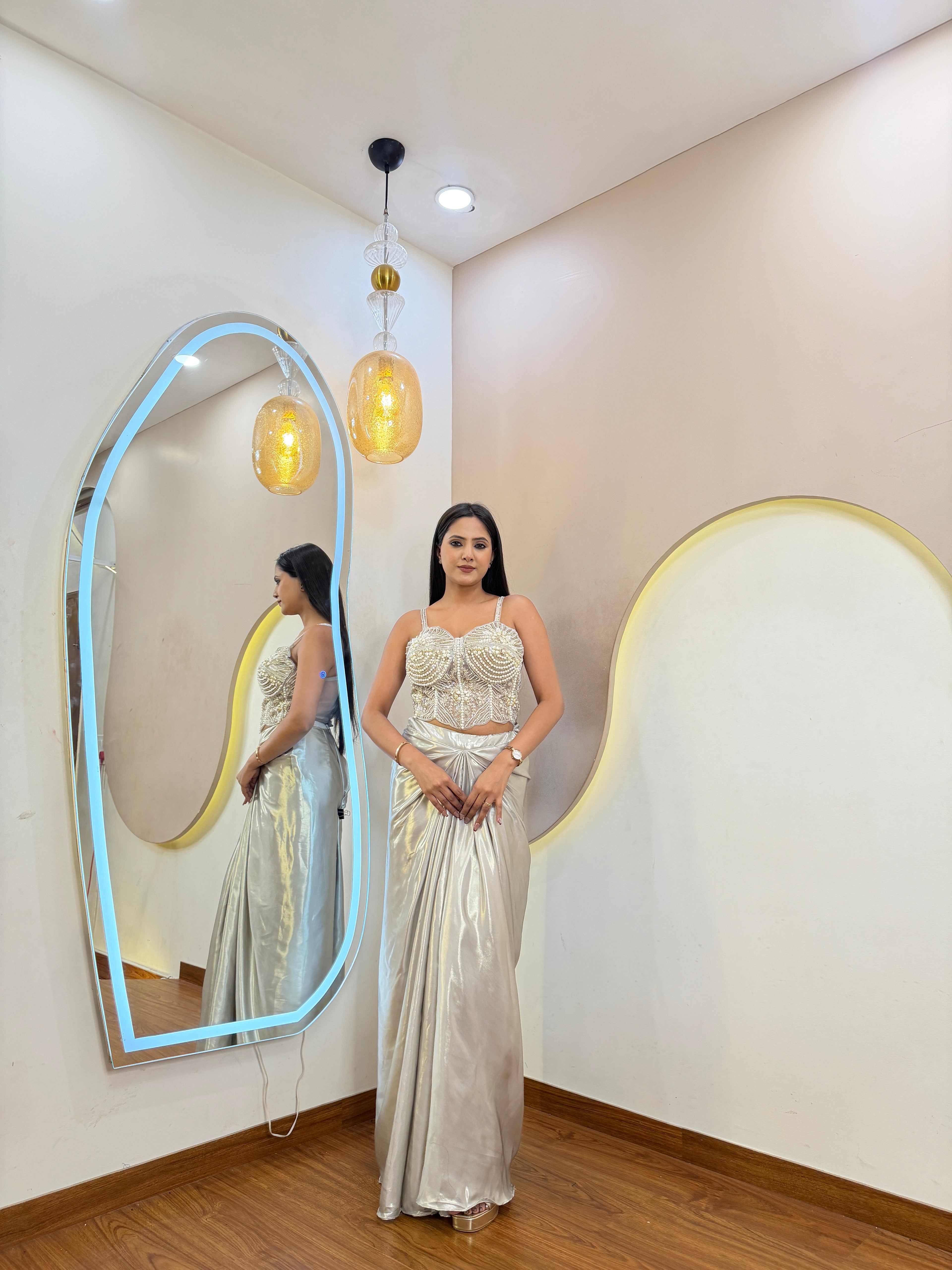 D861  DHOTI  STYLE  CORSET 3 PC