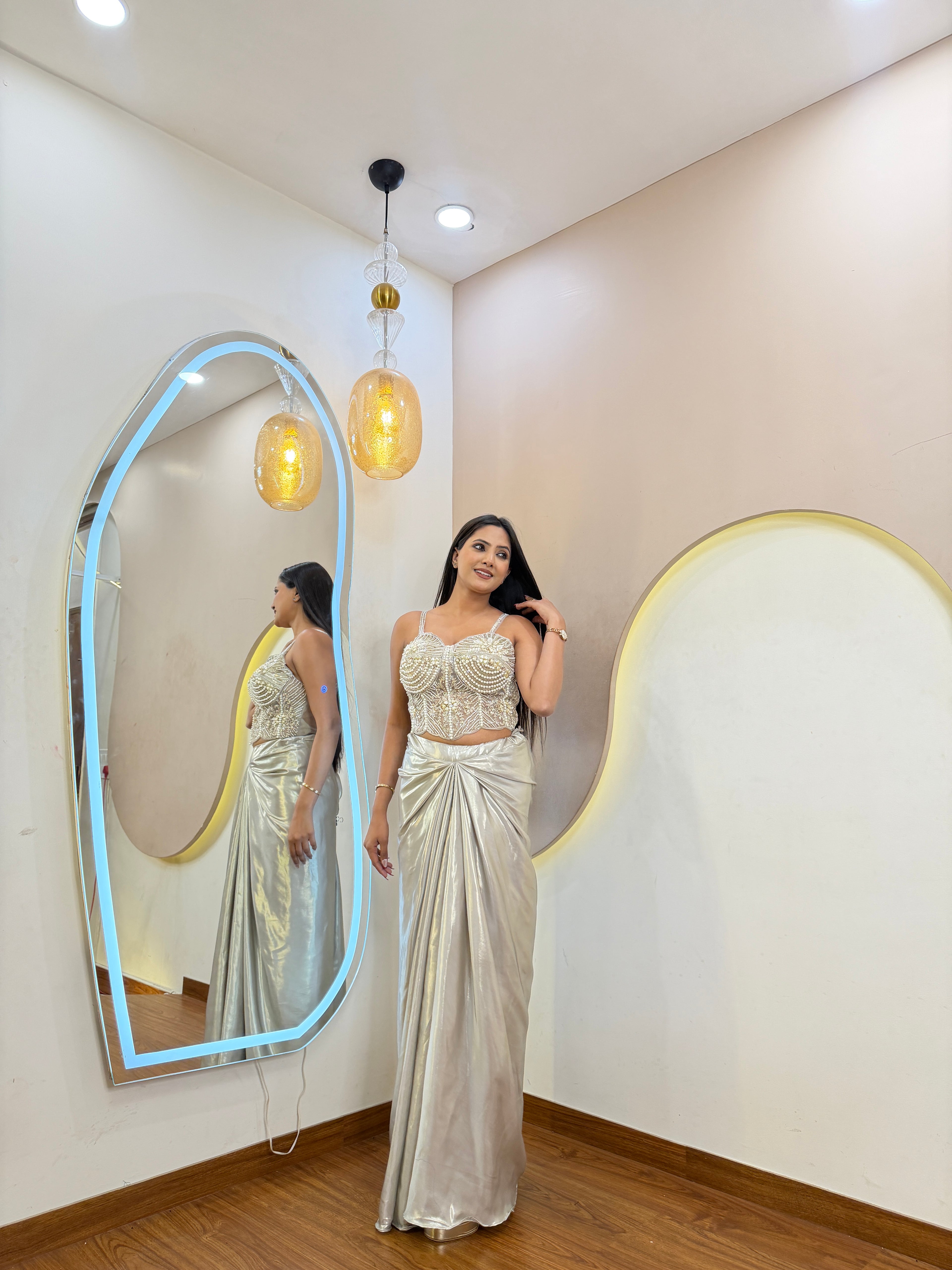 D861  DHOTI  STYLE  CORSET 3 PC