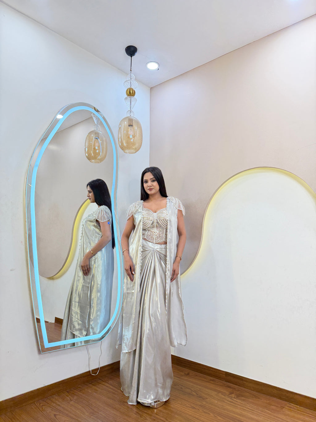 D861  DHOTI  STYLE  CORSET 3 PC