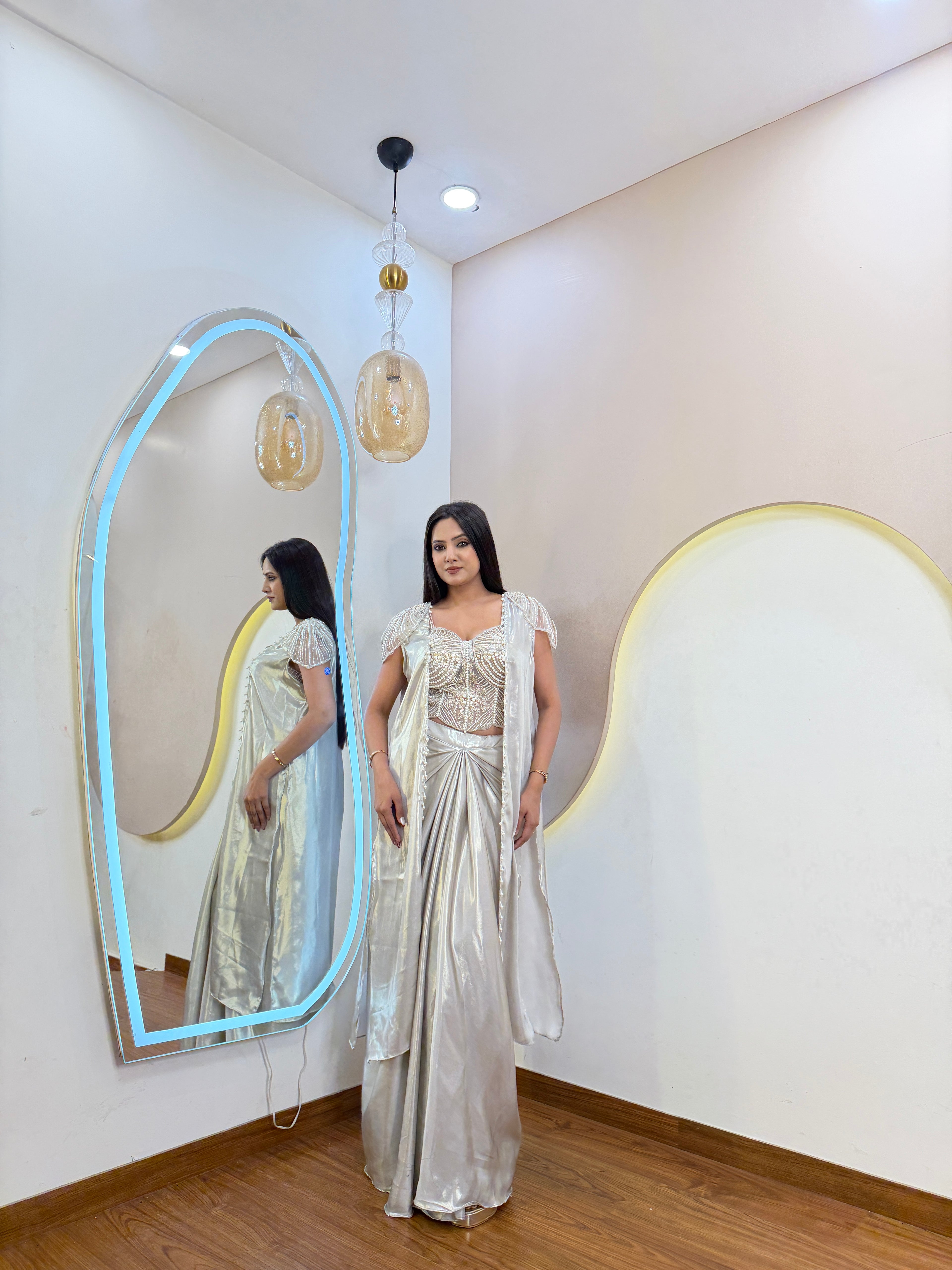 D861  DHOTI  STYLE  CORSET 3 PC