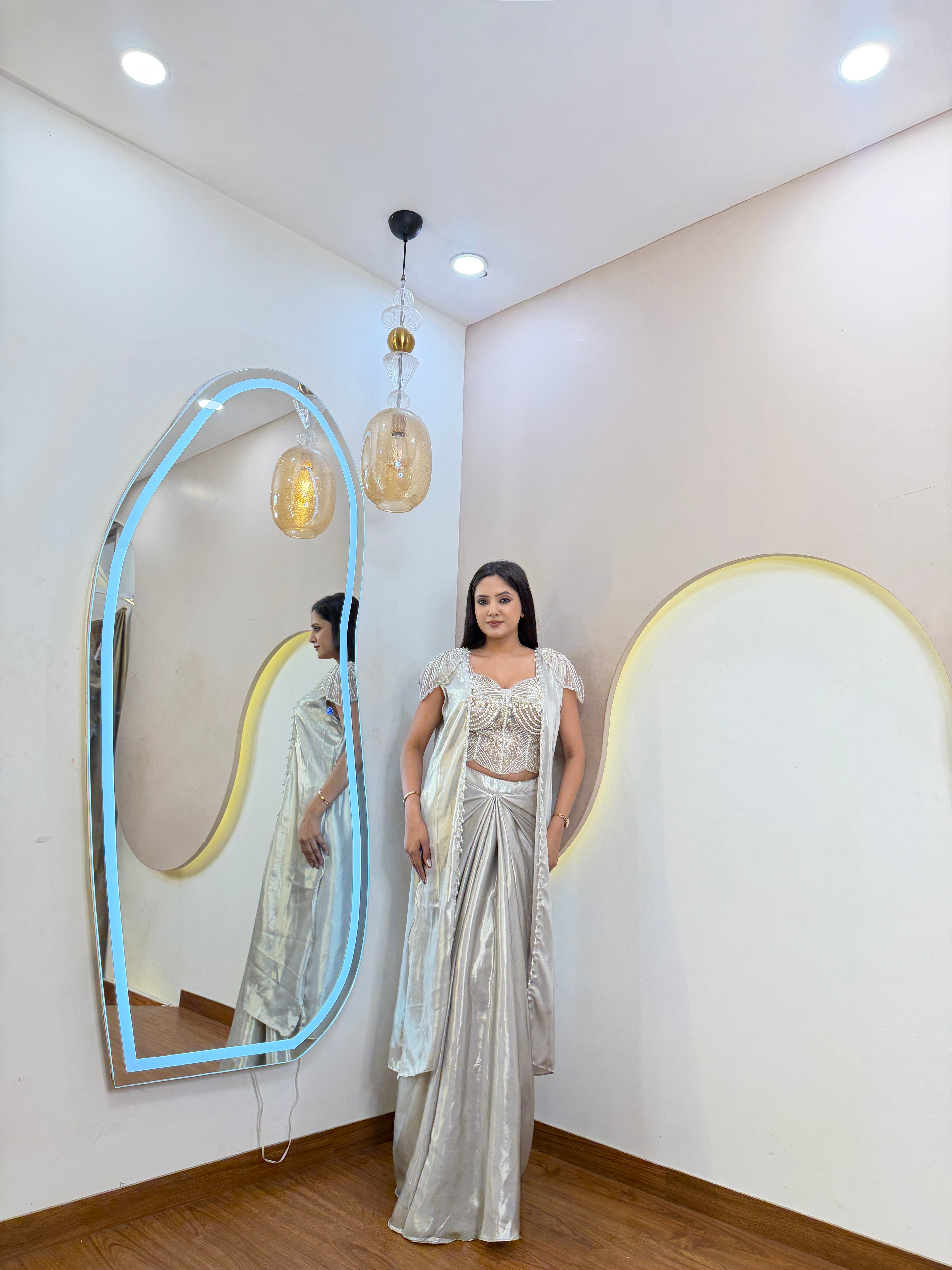 D861  DHOTI  STYLE  CORSET 3 PC