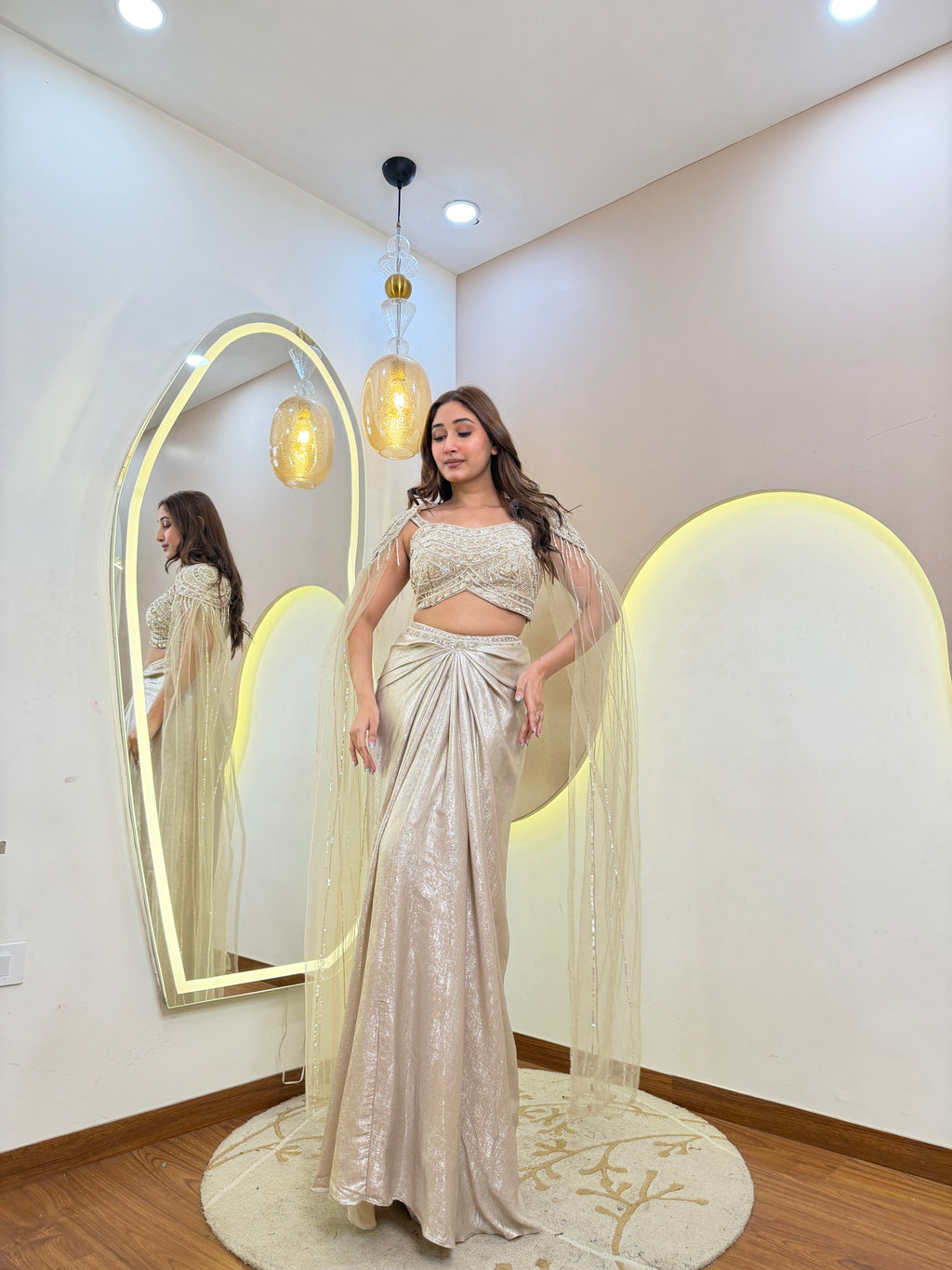 D681  DHOTI  STYLE  CORSET 3 PC