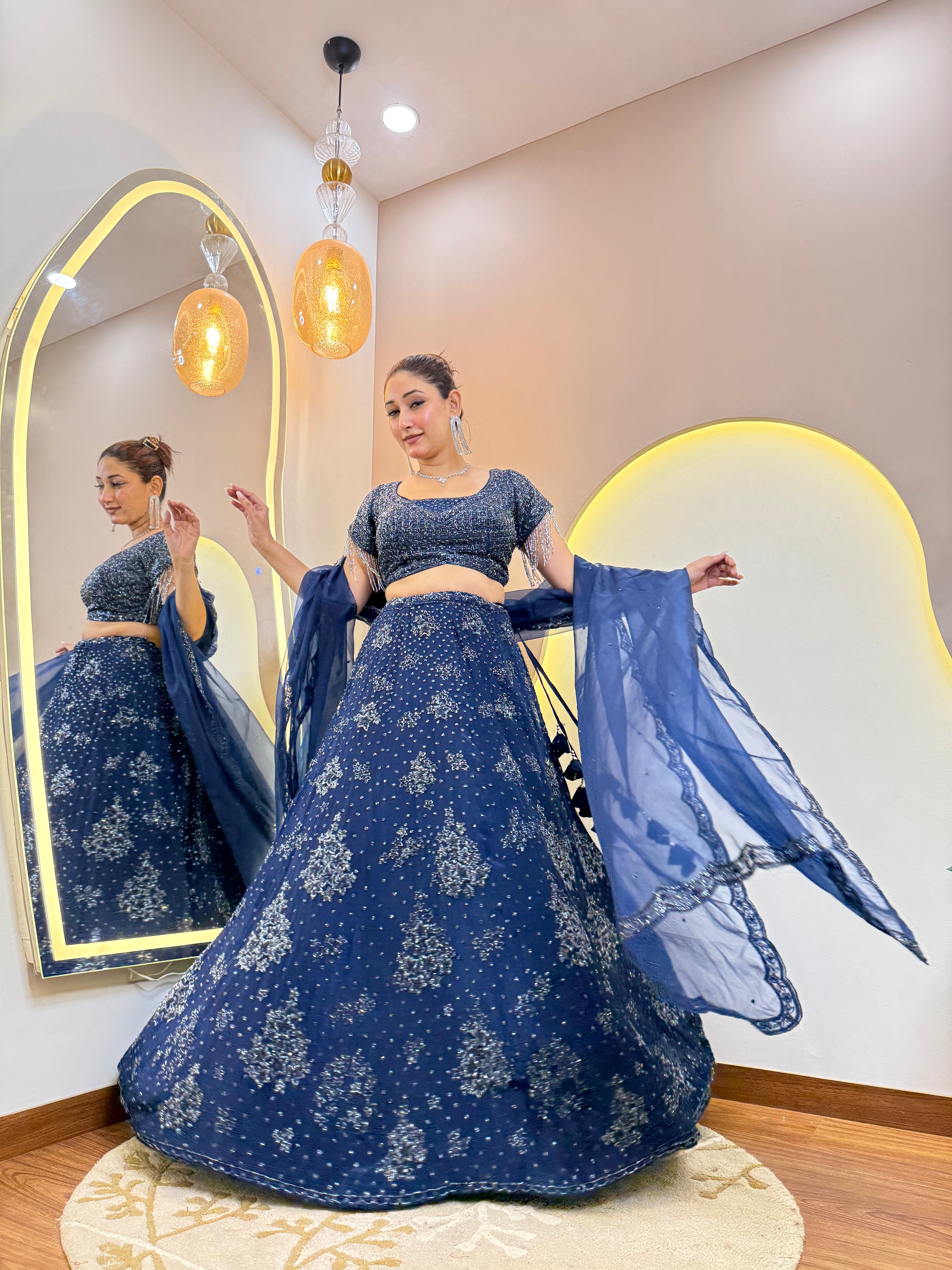 "FIZA  " CROP TOP SKIRT