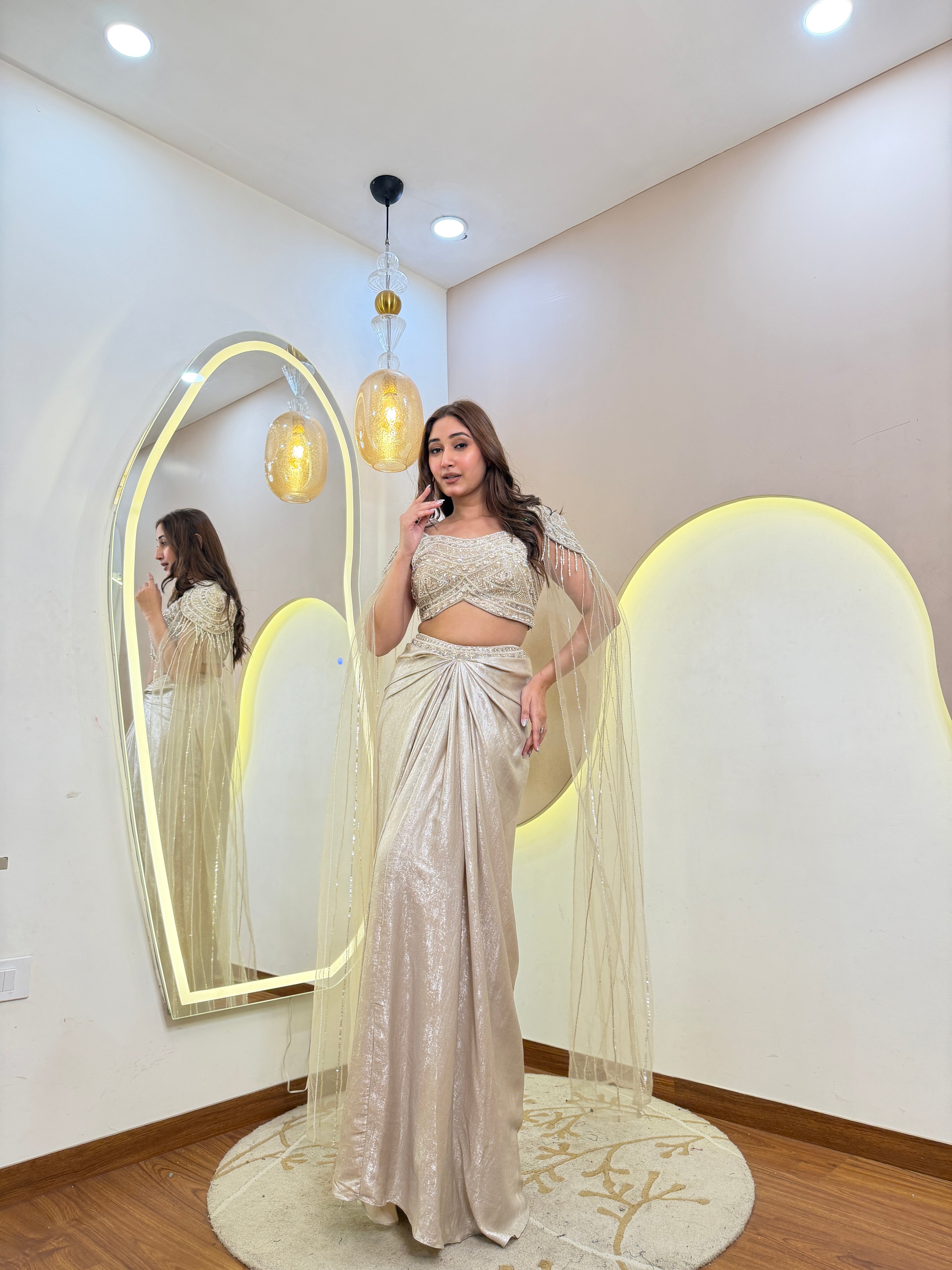 D681  DHOTI  STYLE  CORSET 3 PC