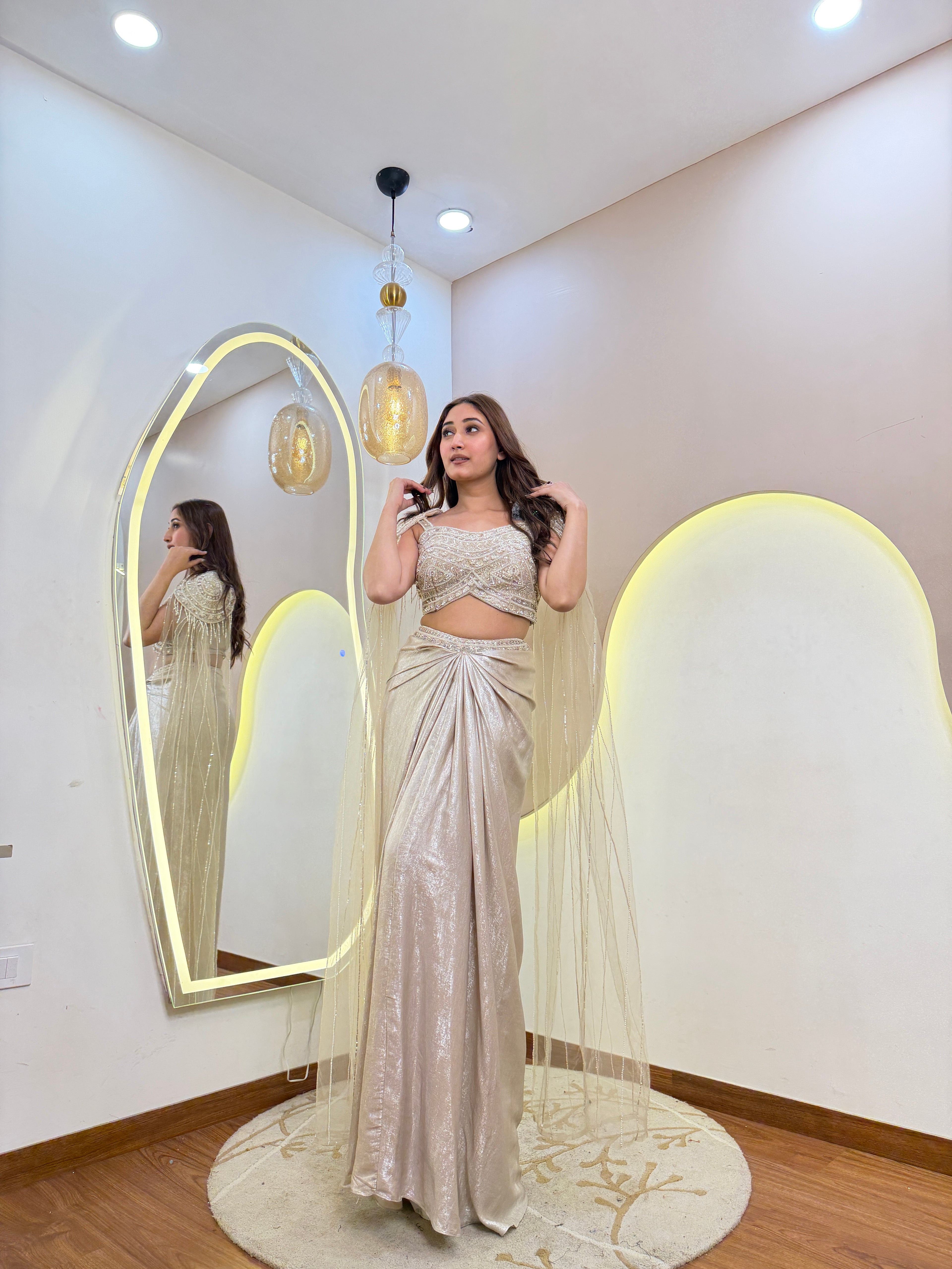 D681  DHOTI  STYLE  CORSET 3 PC