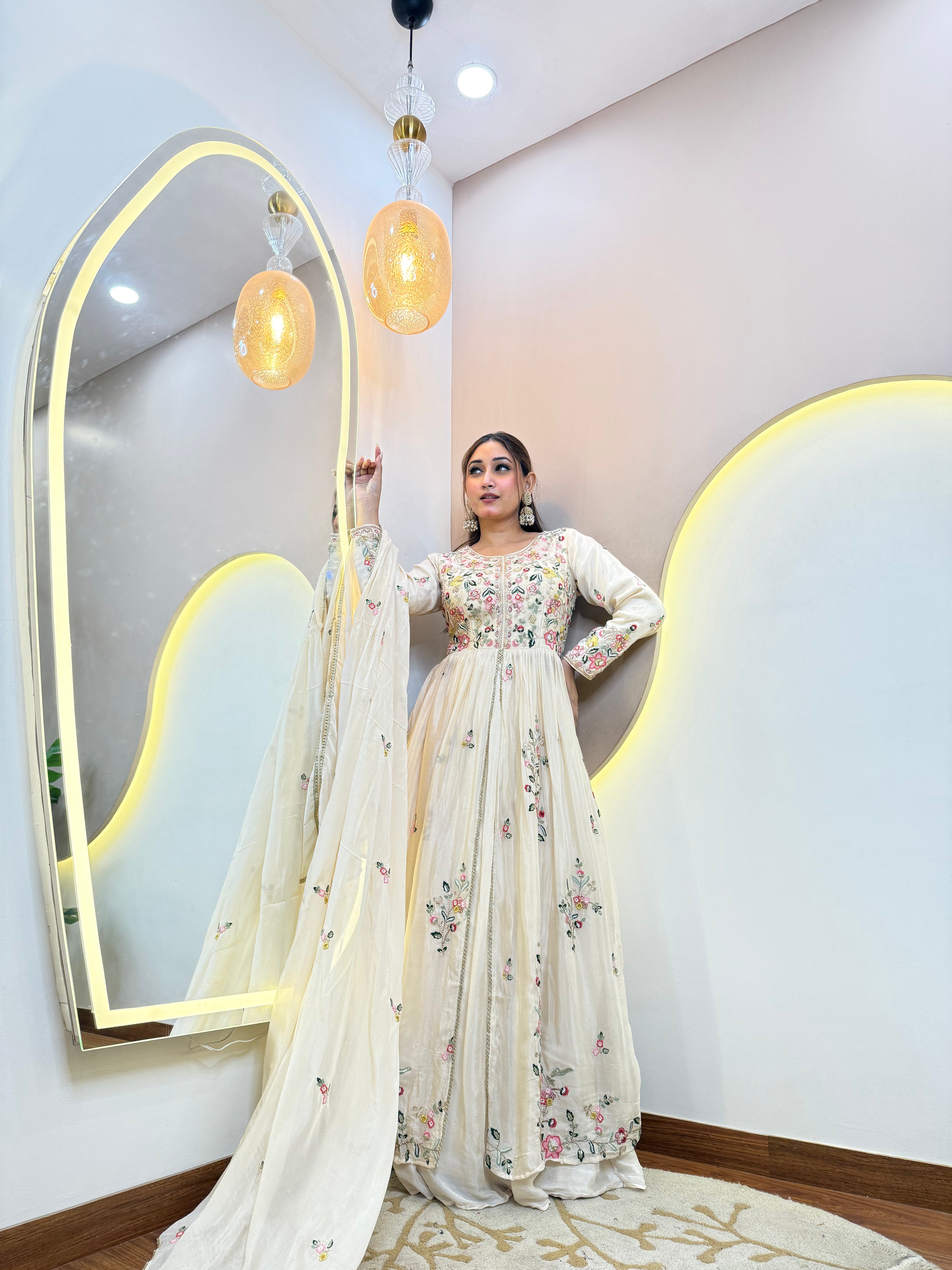 C663 SHERWANI SKIRT SET