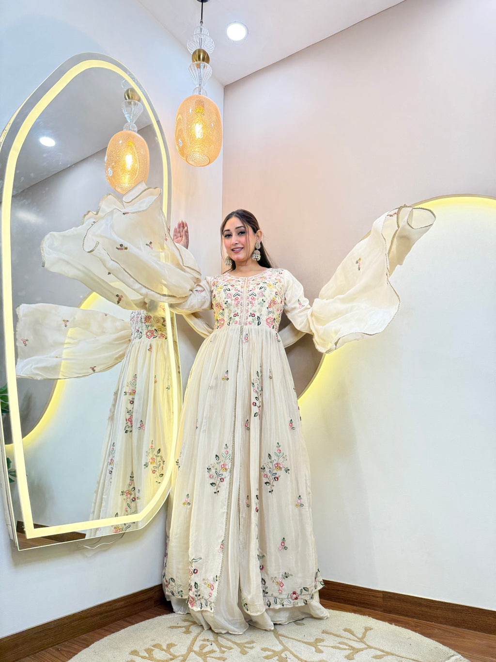 C663 SHERWANI SKIRT SET