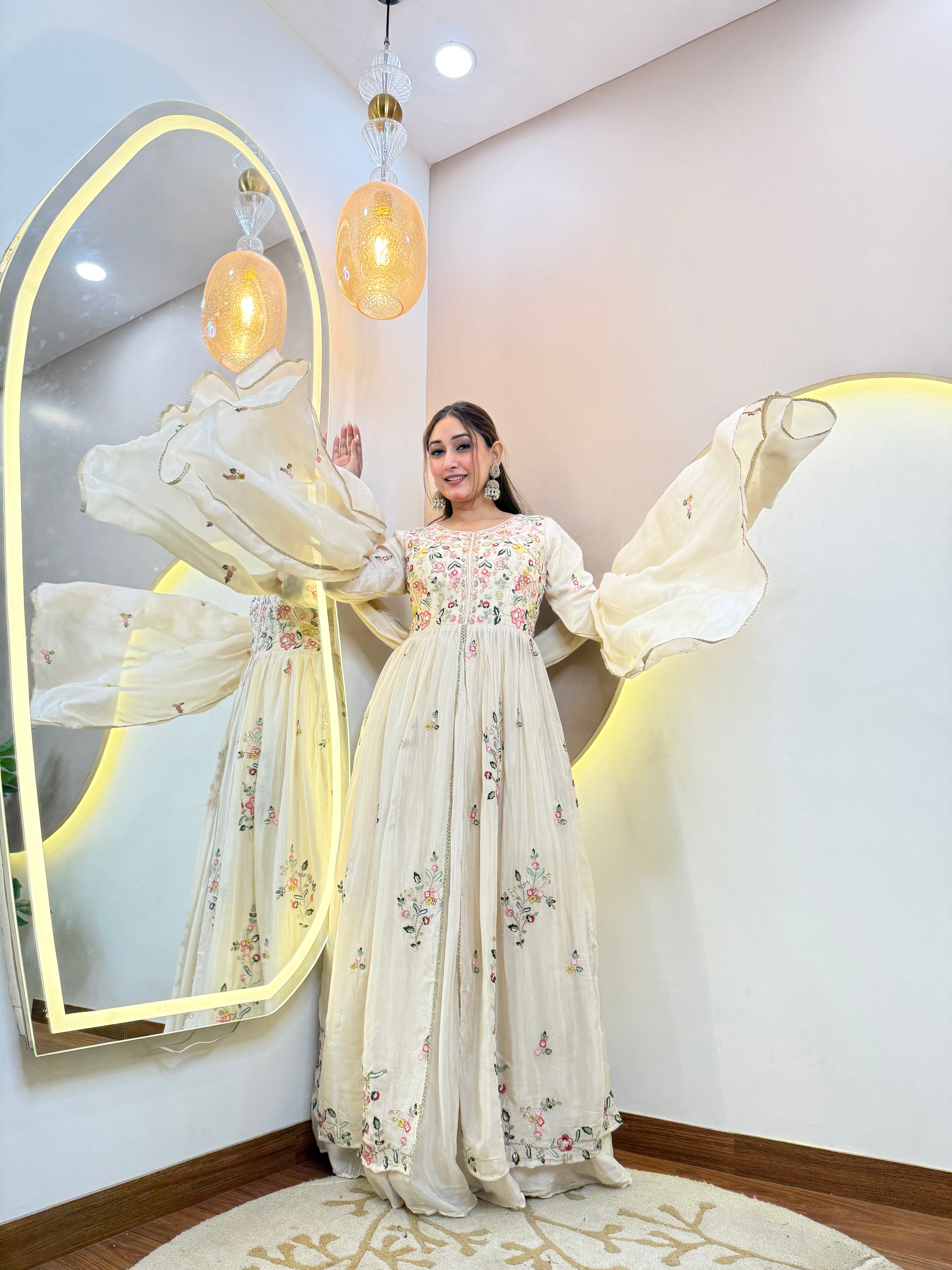 C663 SHERWANI SKIRT SET