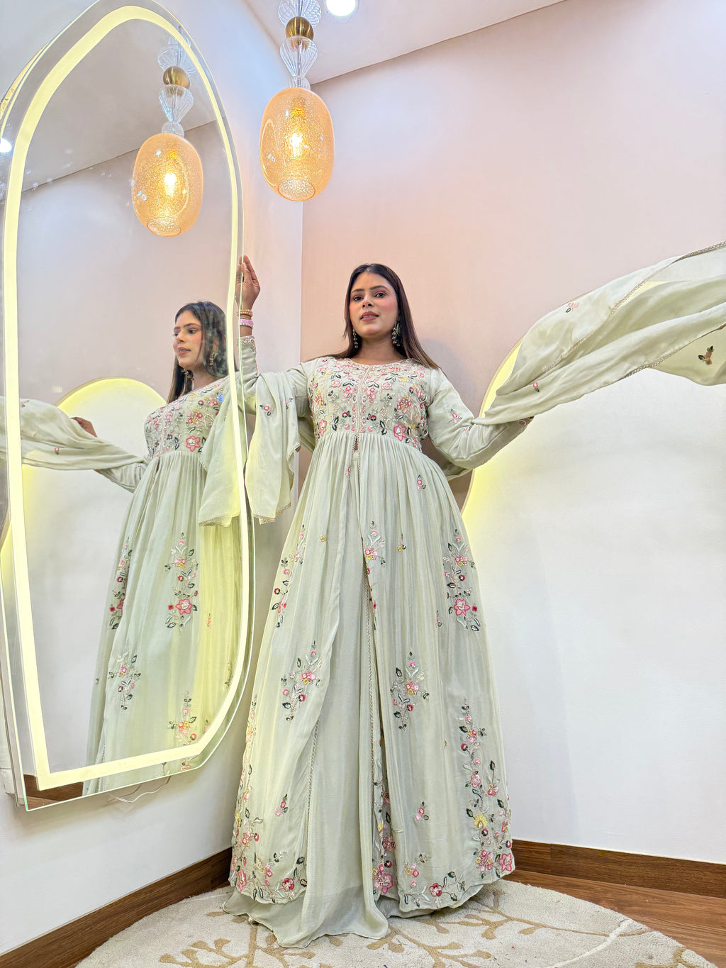 C663 SHERWANI SKIRT SET