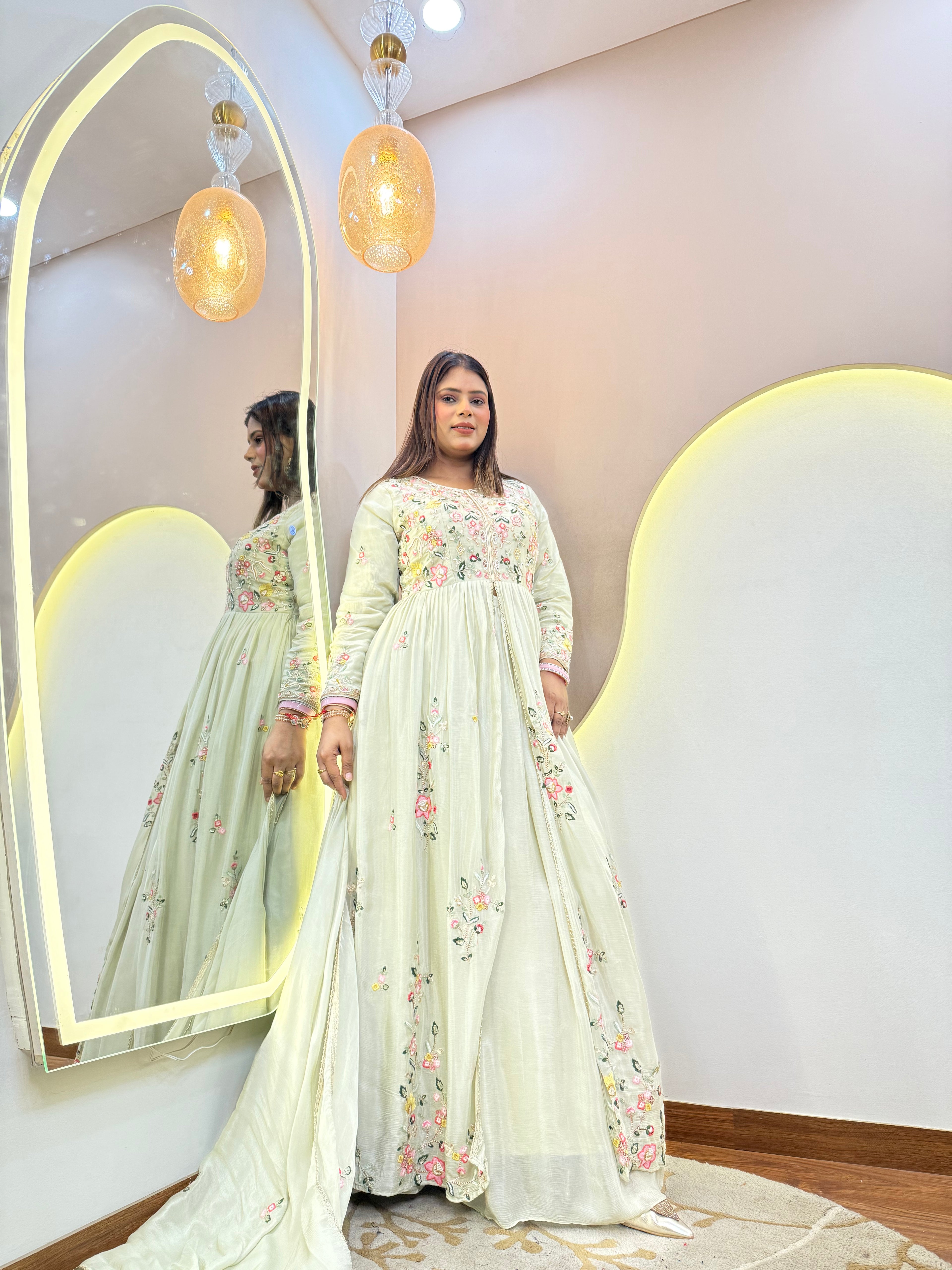 C663 SHERWANI SKIRT SET