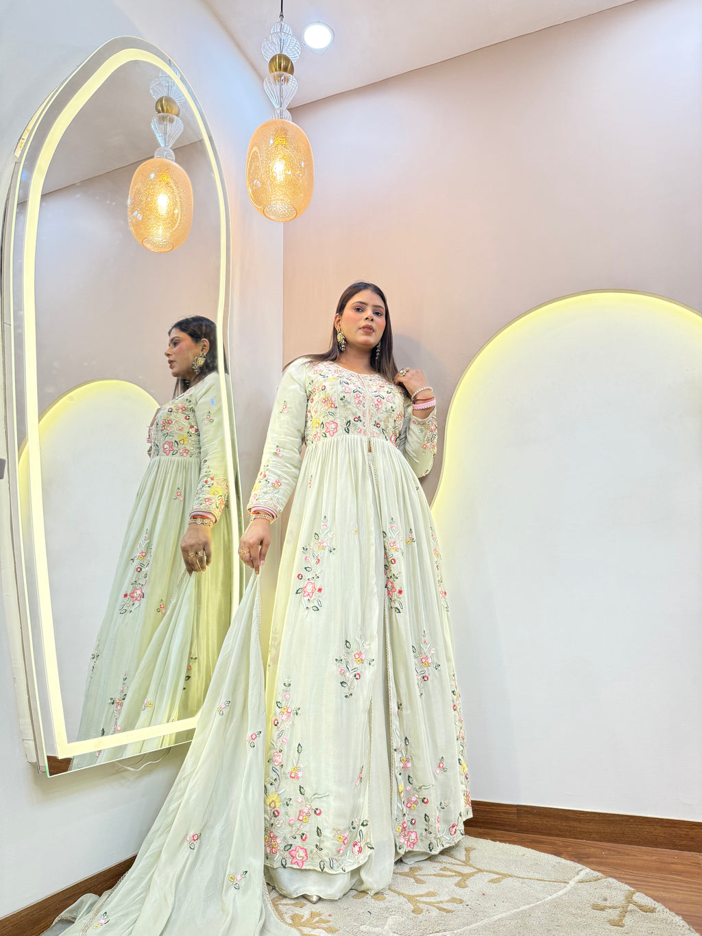 C663 SHERWANI SKIRT SET