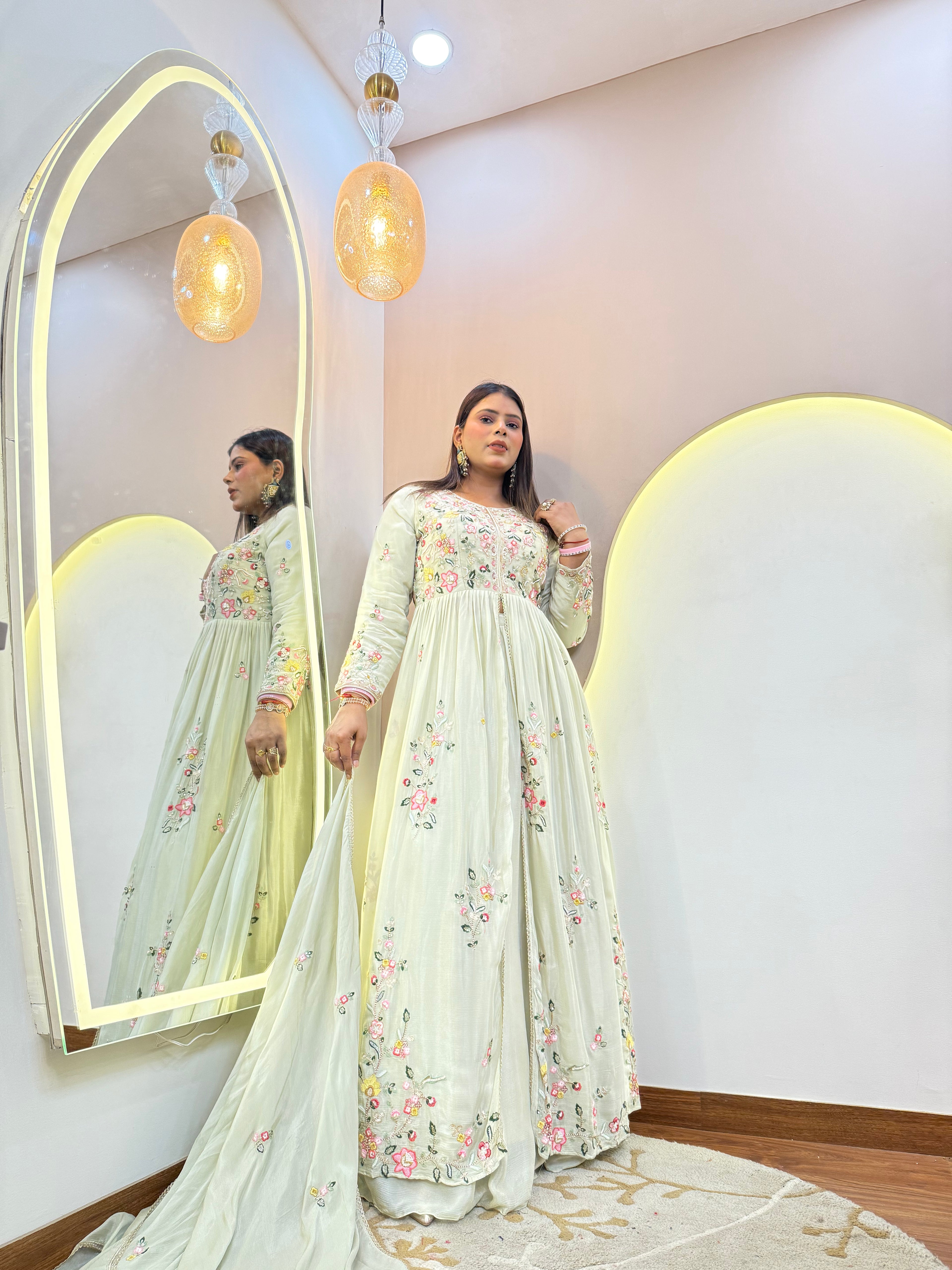 C663 SHERWANI SKIRT SET