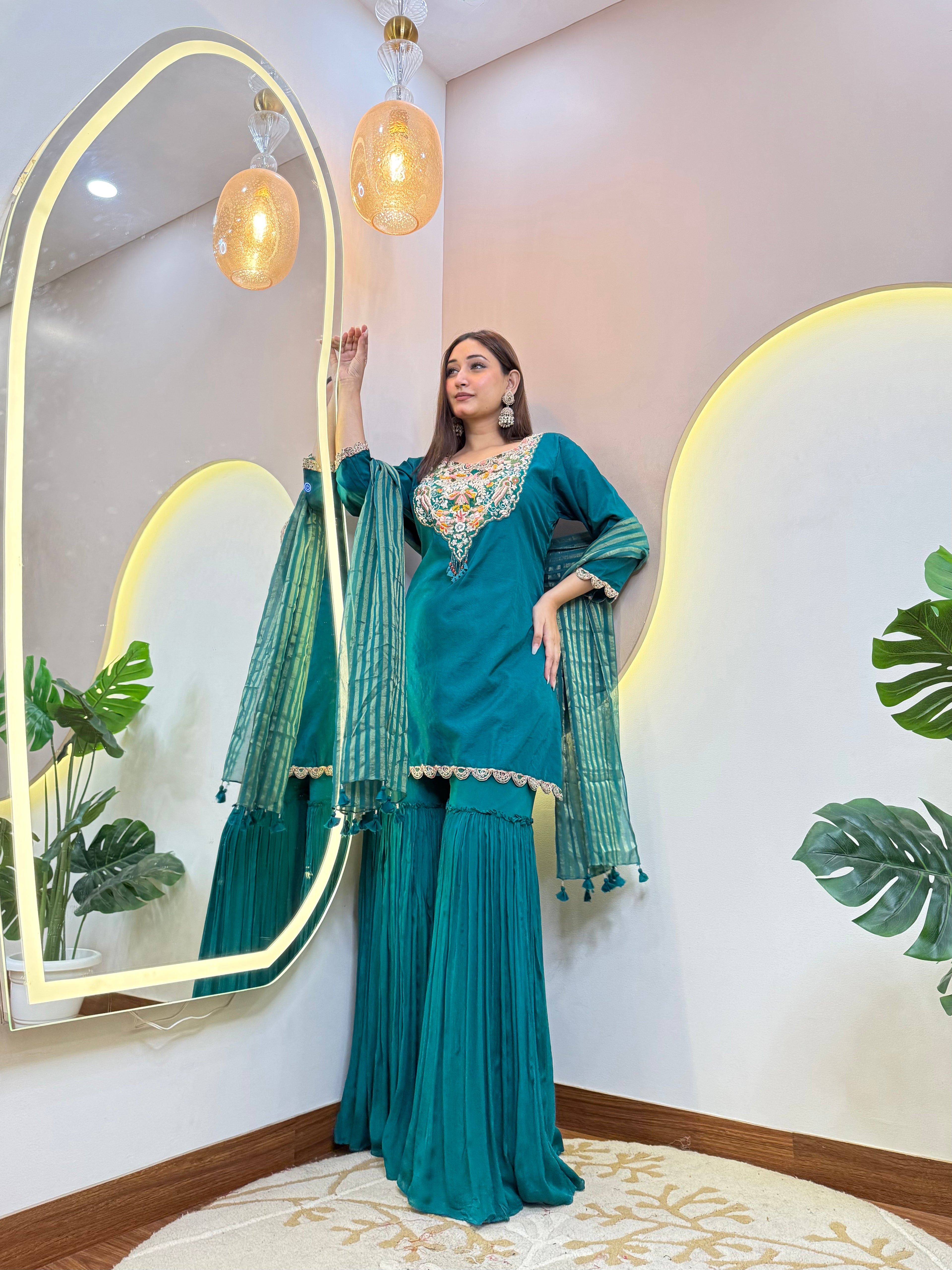 "HEBA" SHARARA SUIT