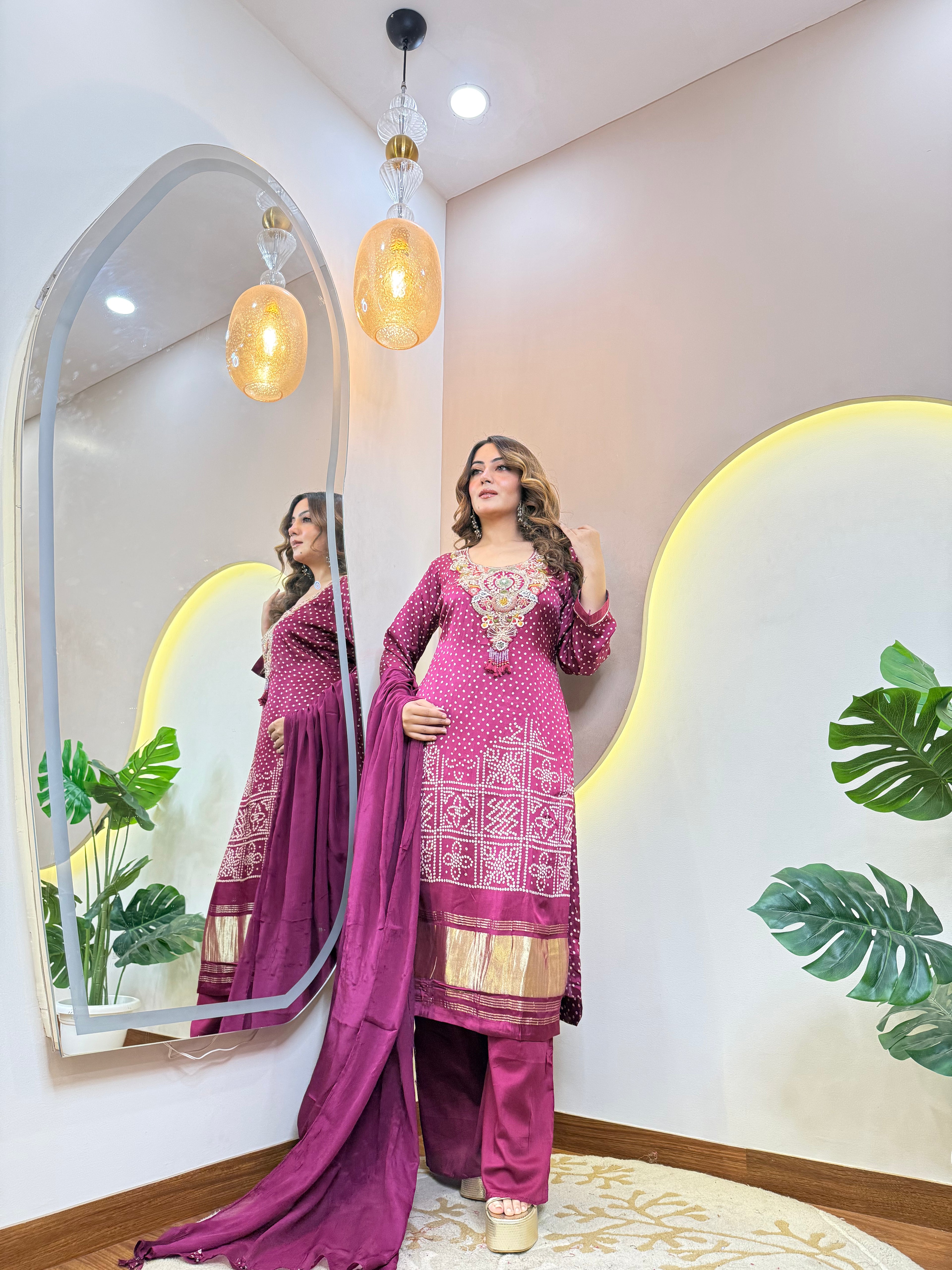 "AZZAH" BANDHNI SUIT