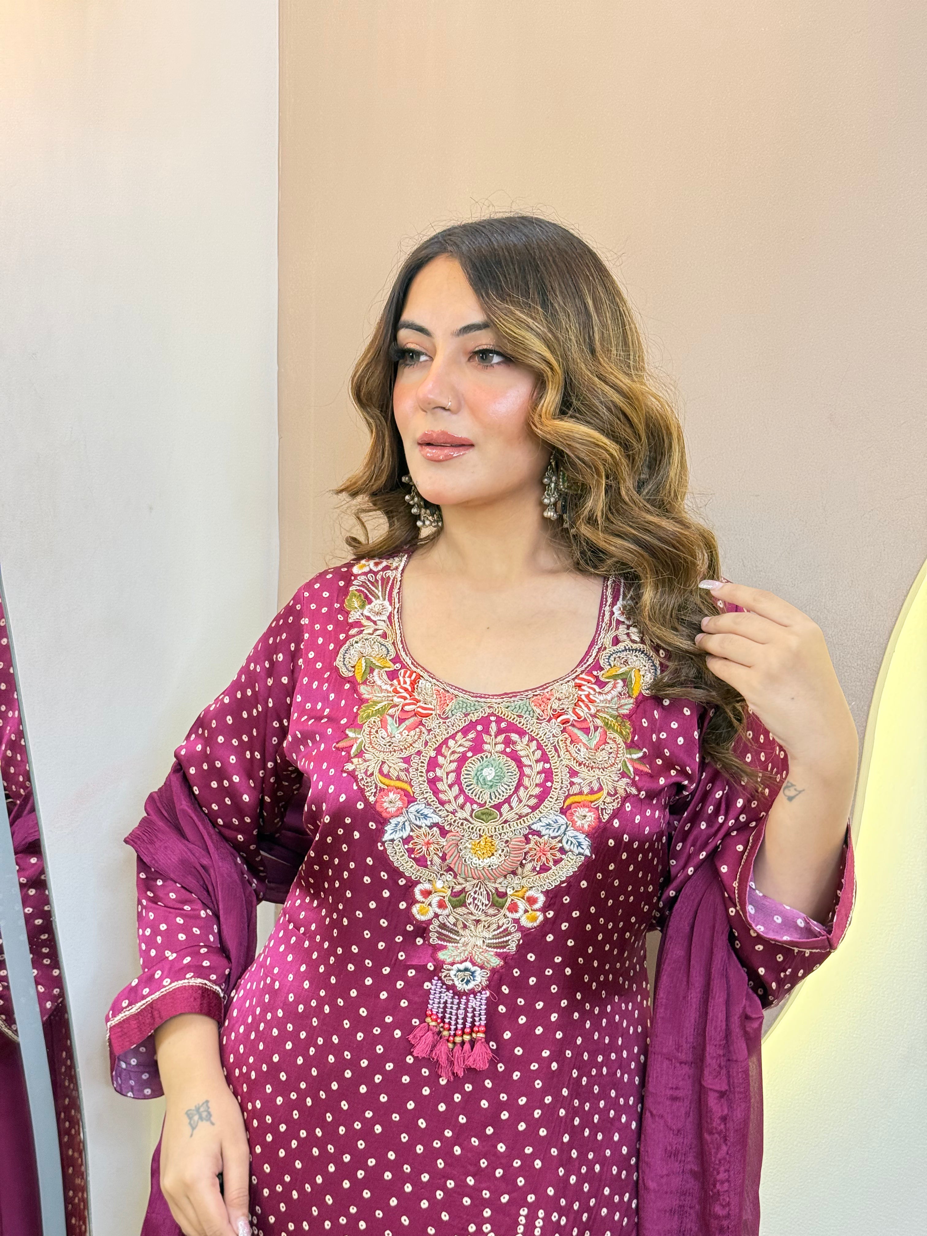 "AZZAH" BANDHNI SUIT