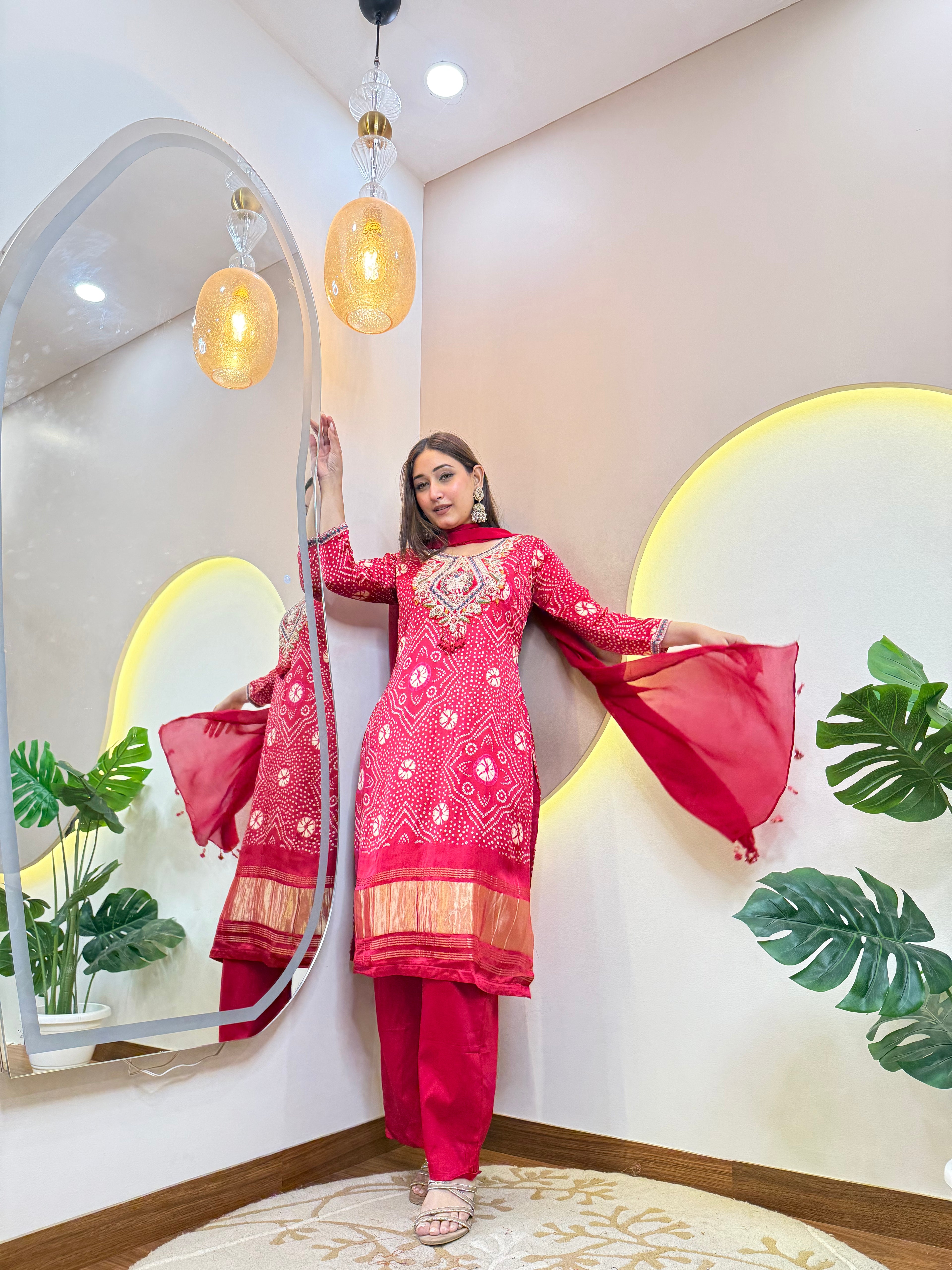 "AZZAH" BANDHNI SUIT