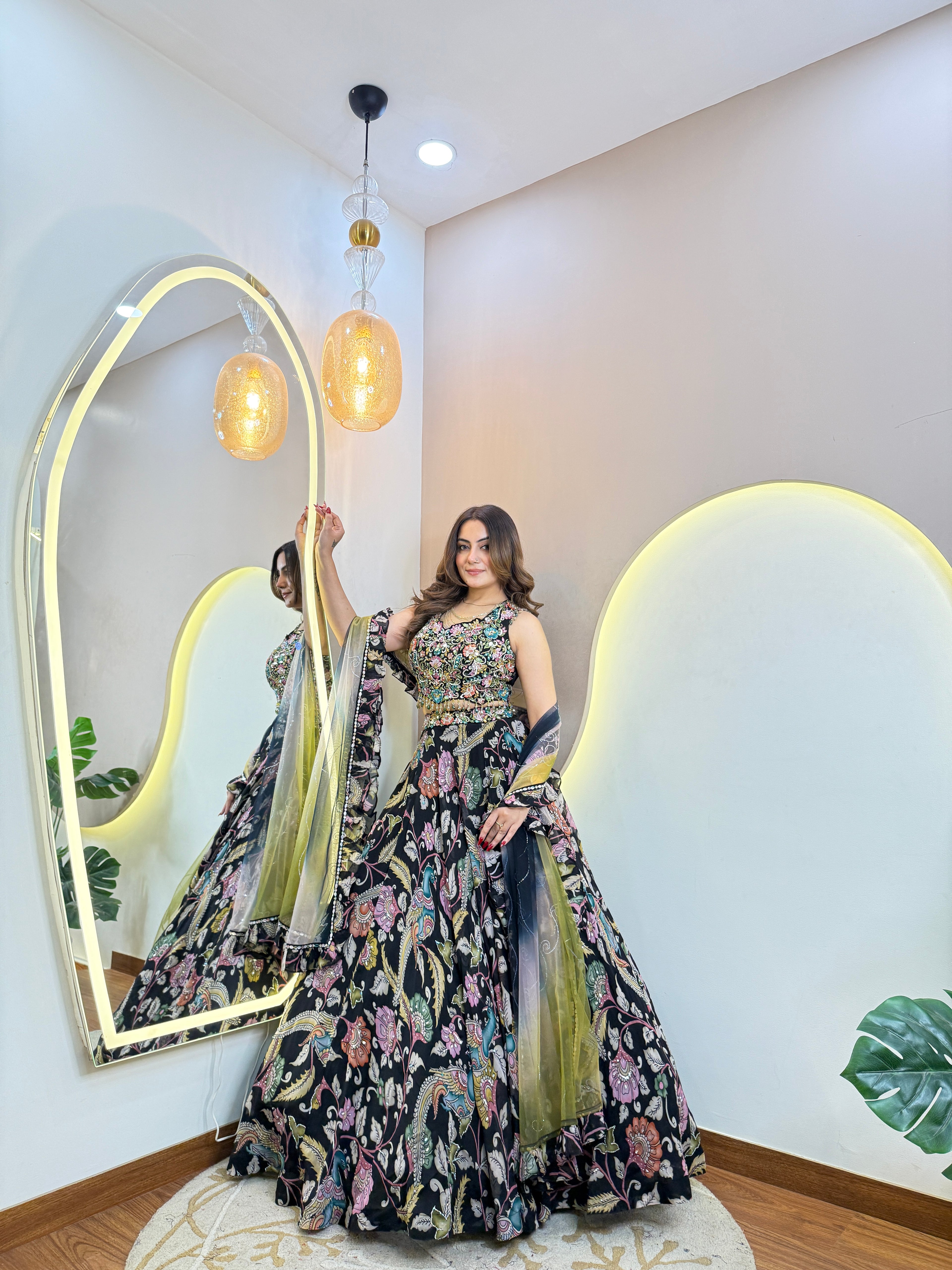 D52 BASMA  OUTFIT CROP TOP SKIRT