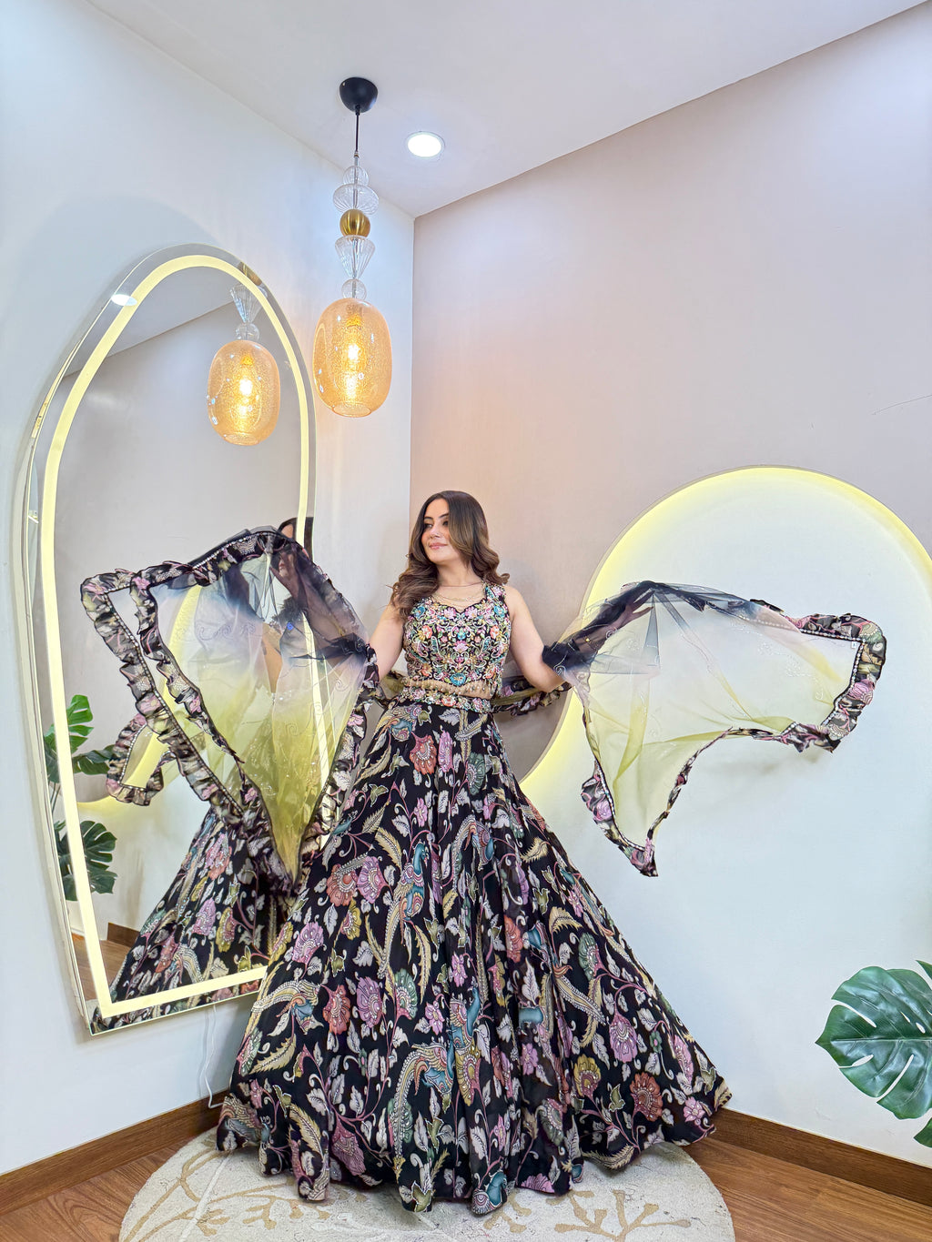 D52 BASMA  OUTFIT CROP TOP SKIRT