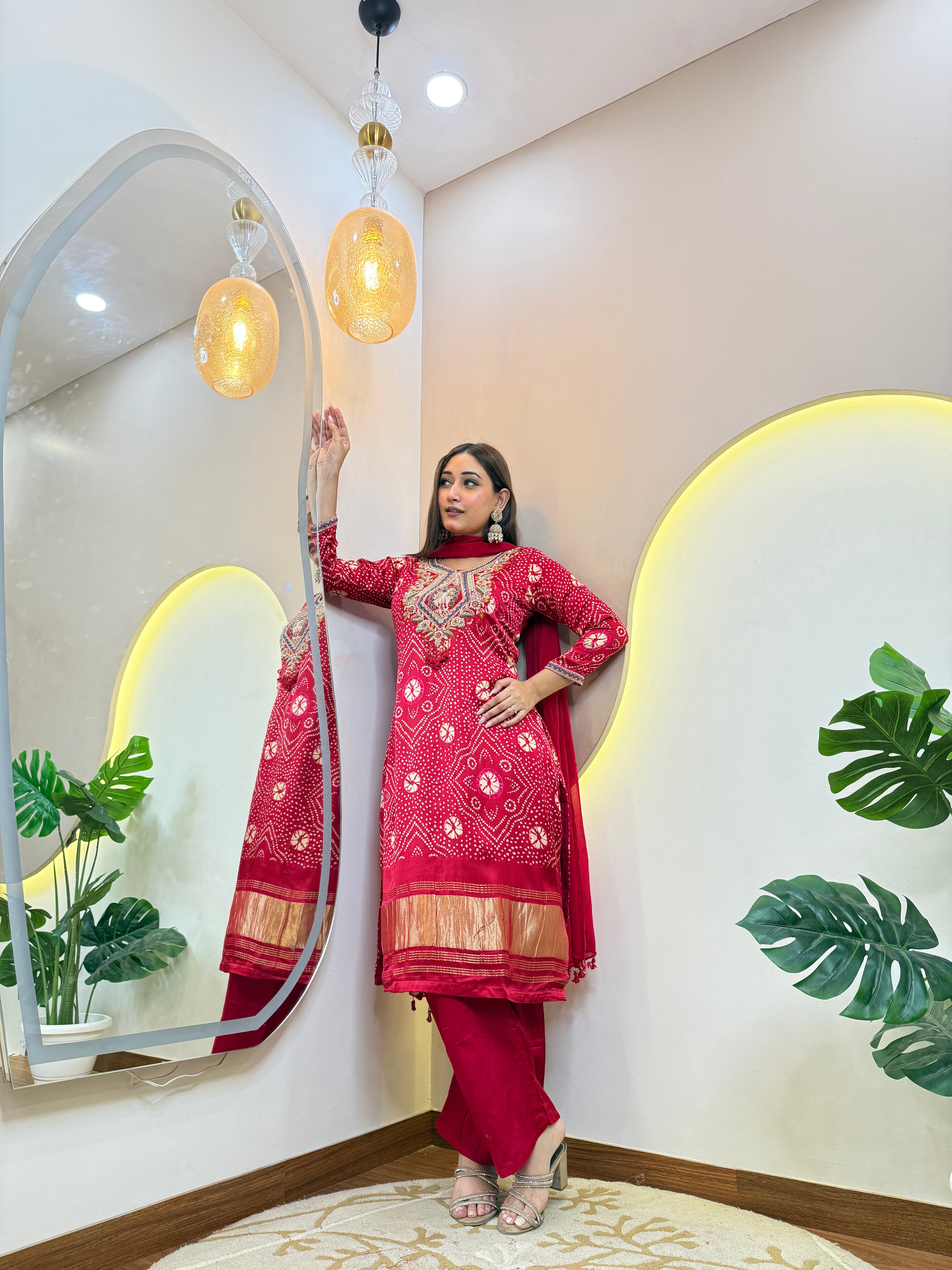 "AZZAH" BANDHNI SUIT