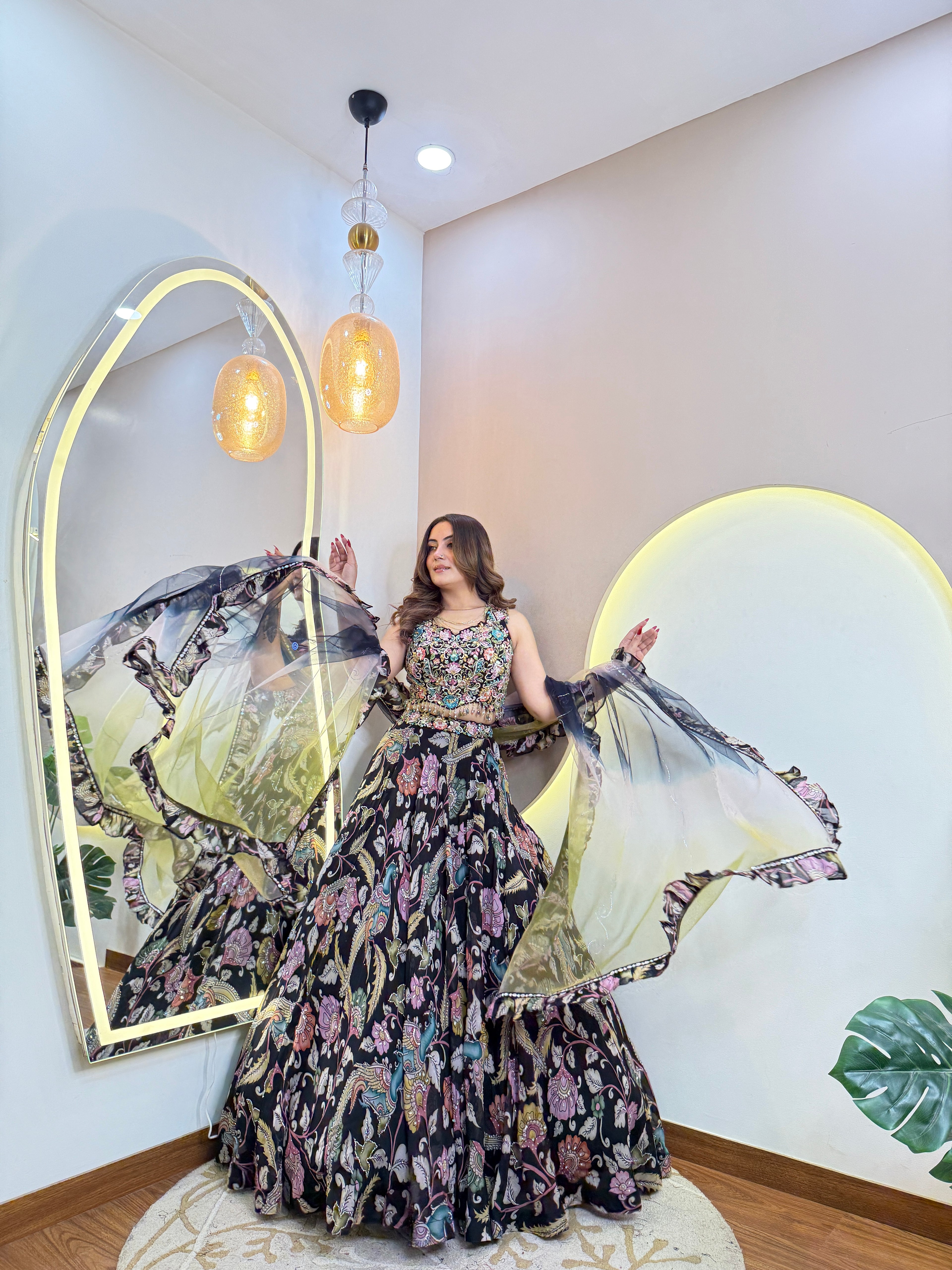 D52 BASMA  OUTFIT CROP TOP SKIRT
