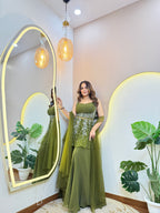 "MEHNDI GREEN  COLOUR OUTFIT" SHARARA SUIT