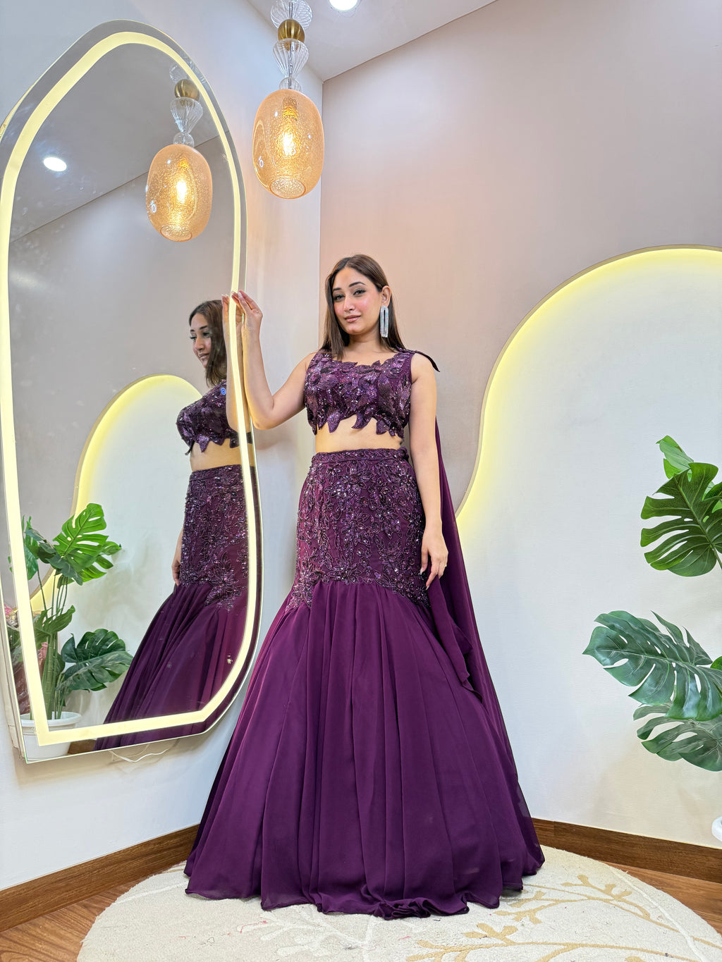 "MERMAID STYLE " CROP TOP SKIRT