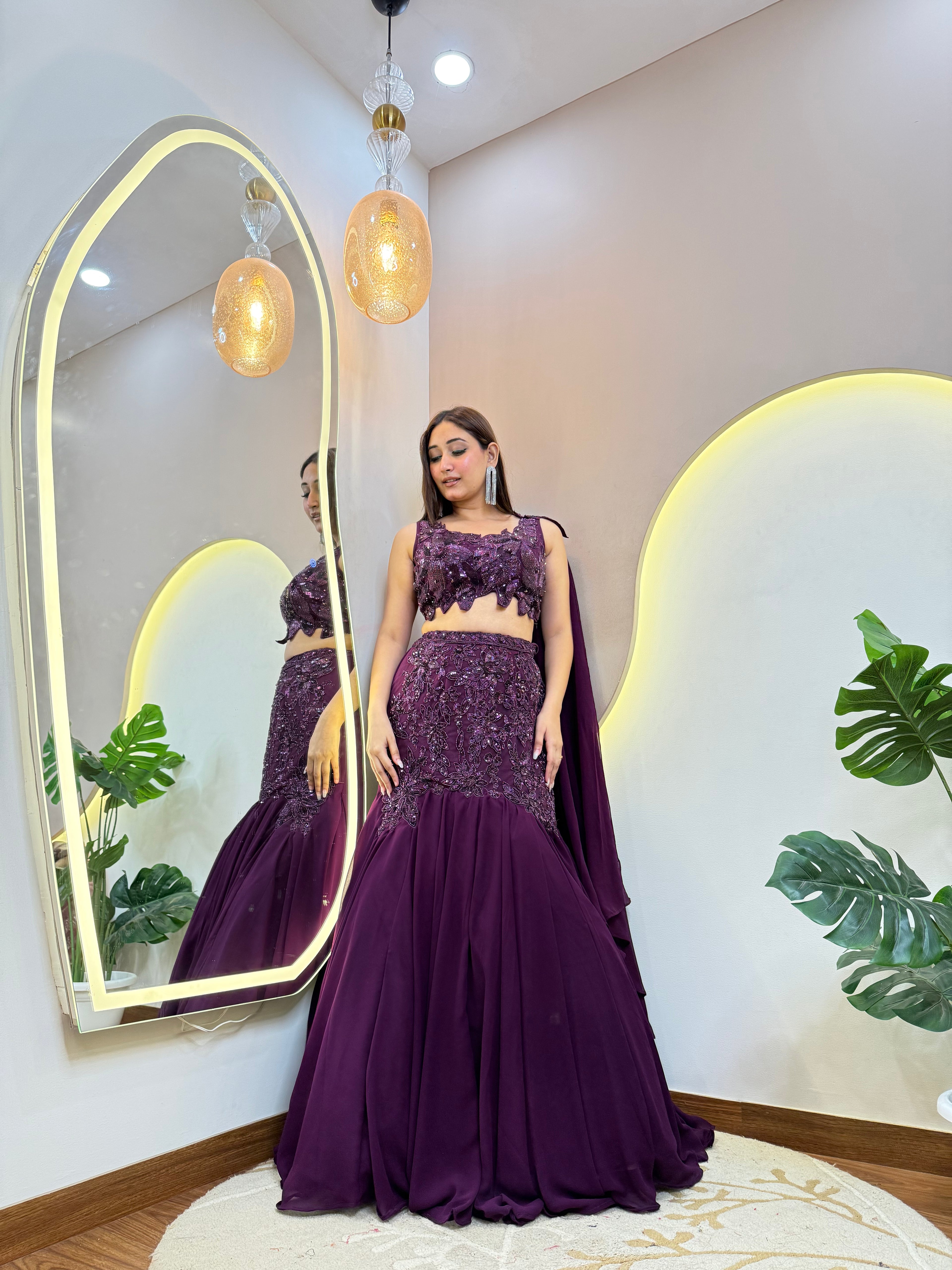 "MERMAID STYLE " CROP TOP SKIRT